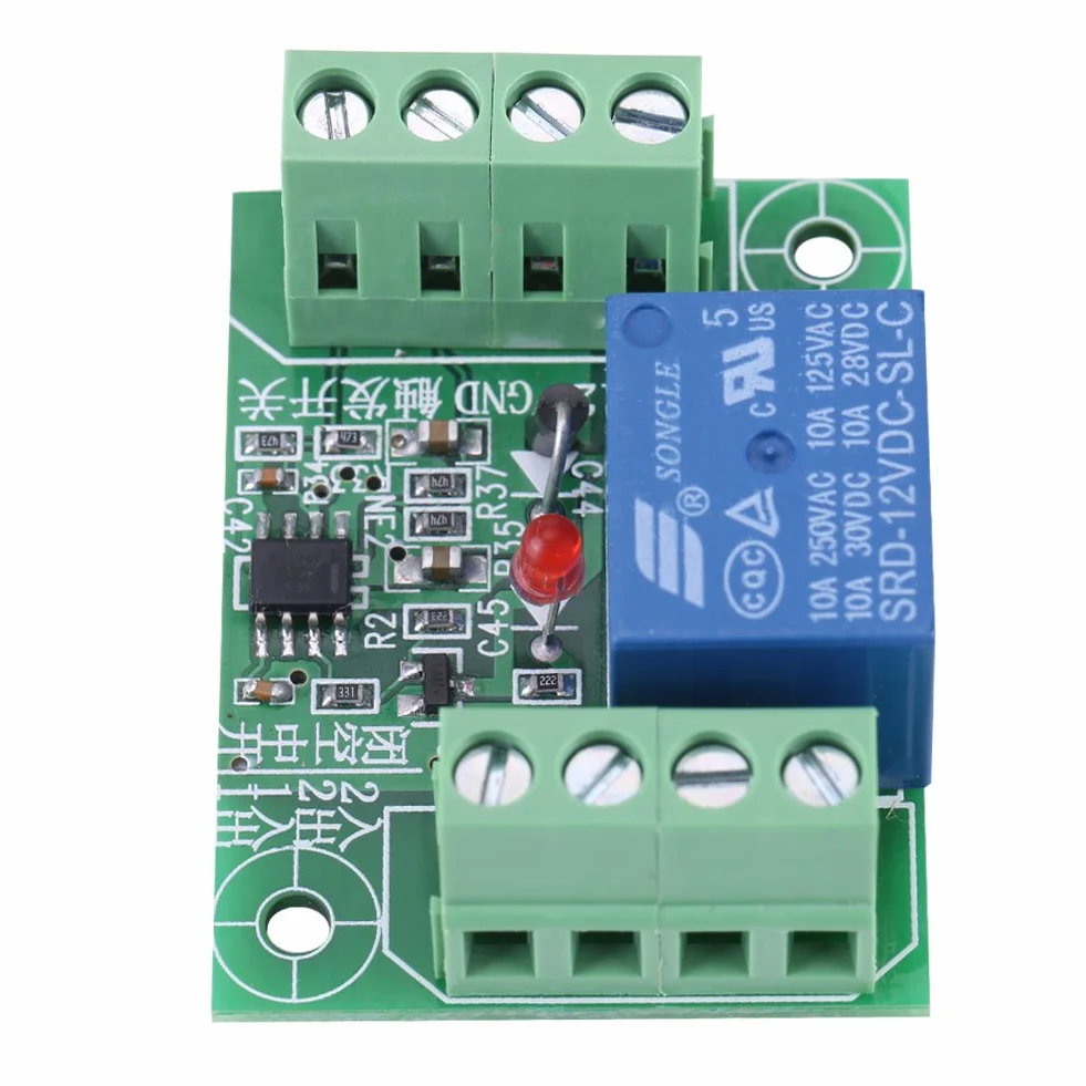 Akozon Módulo de control de relé interruptor biestable de circuito Relé biestable 12V biestable de un solo canal de CC de 12V