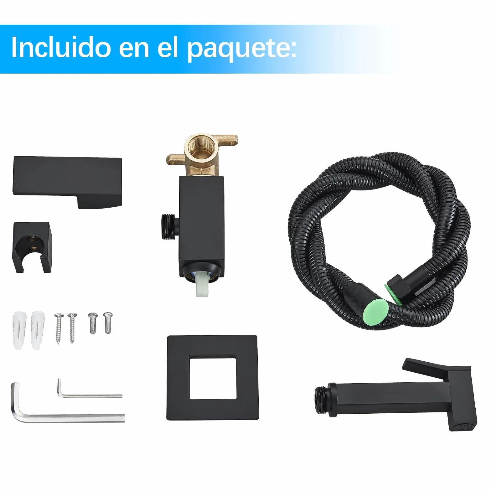 Pulverizador de Bidé para Inodoro Negro, Multifunción, Agua Fría y Caliente, Kit Portátil con Manguera WC