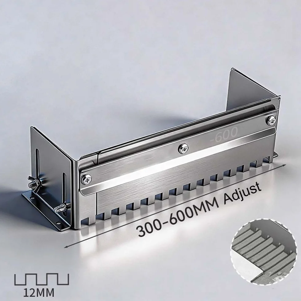 Juego de paletas dentadas ajustables, 2 piezas para herramienta de peine de mortero para suelos de baldosas de 300-600 mm, rango de 400-800 mm, ranura de yeso (300-600 mm)