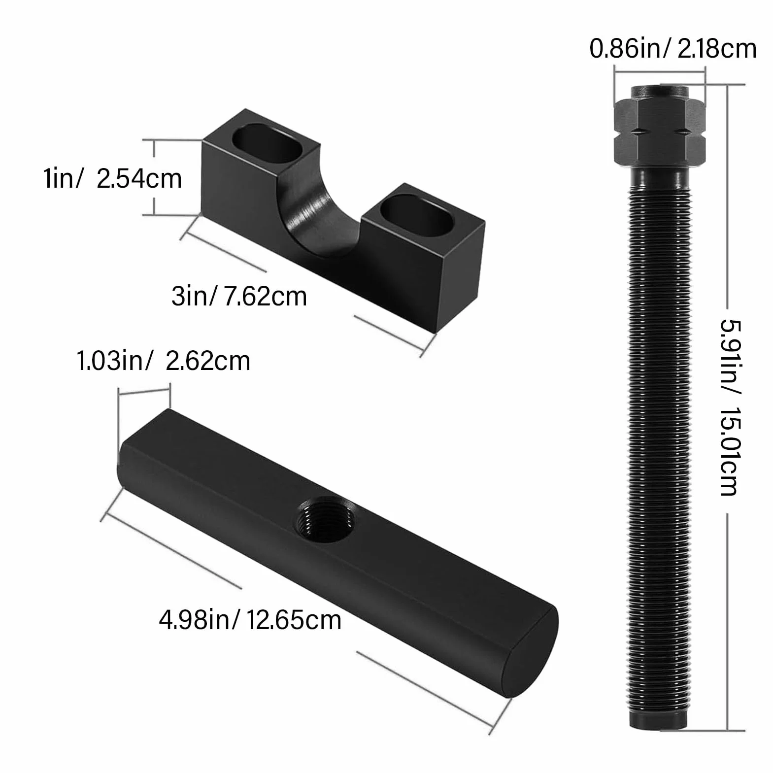 Herramienta Extractora de Yugo de Acero con Largo para Camiones y Coches de Clase 1-2, Color Negro | Construcción de acero, acabado de óxido negro, largo.Para , 1500, 3500.