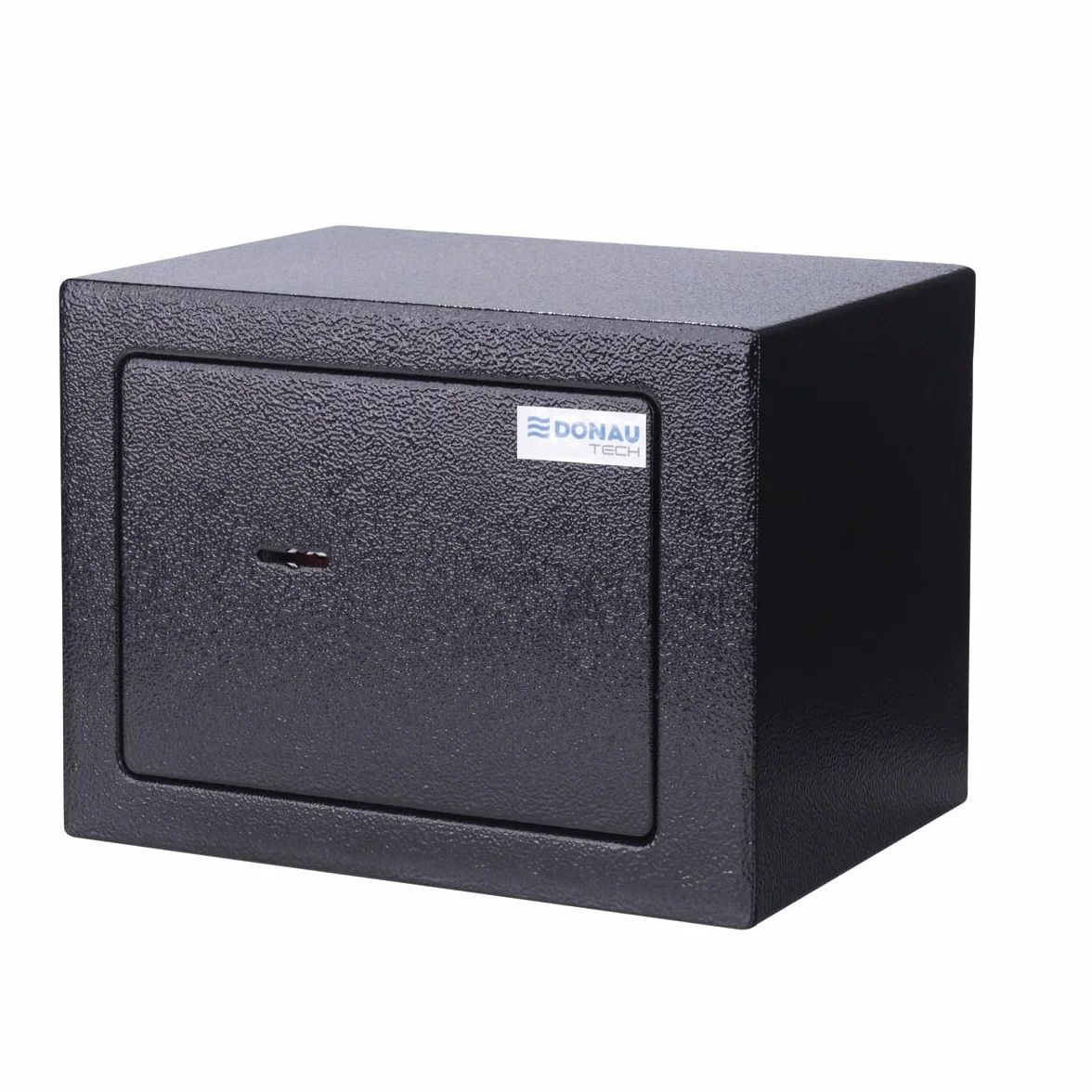 Caja fuerte para muebles DONAU TECH, 4,6 L / 23 x 17 x 17 cm/Caja fuerte para suelo o pared, incluye 2 llaves/Color negro