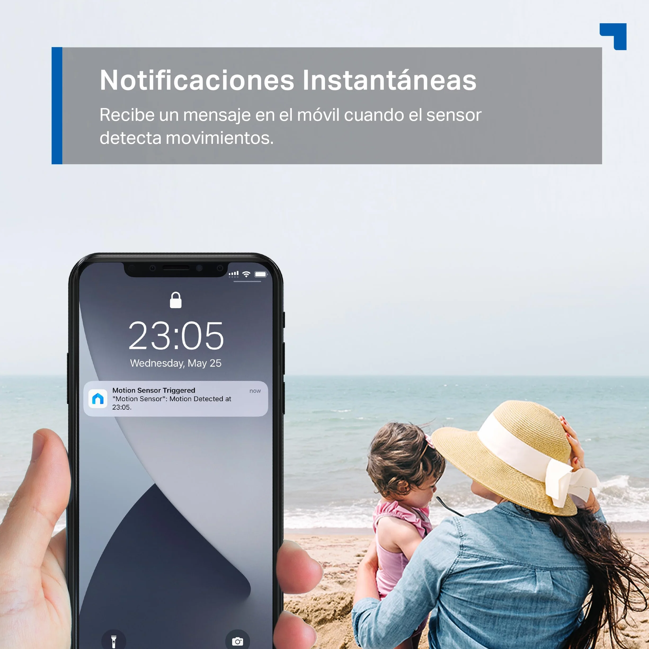Tapo TP-Link T100 - Detector de Movimiento WiFi, Amplia Cobertura, Sensor de Alarma Antirrobo,Rotación 120º, Montaje Magnético, Control App, Requiere Hub