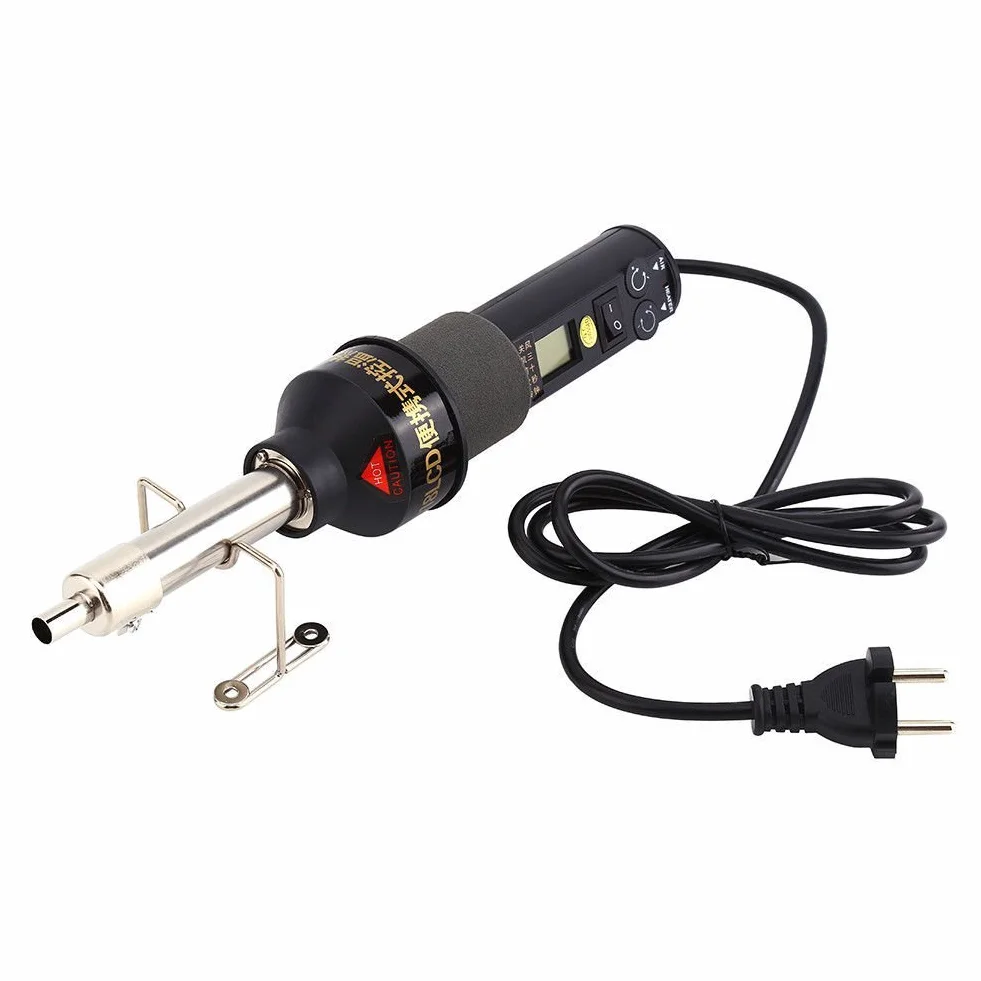 Yosoo Pistola de Aire Caliente LCD 450 W 220 V Profesional portátil Pistola de Aire Caliente Kit con boquillas y Soporte para Soldadura