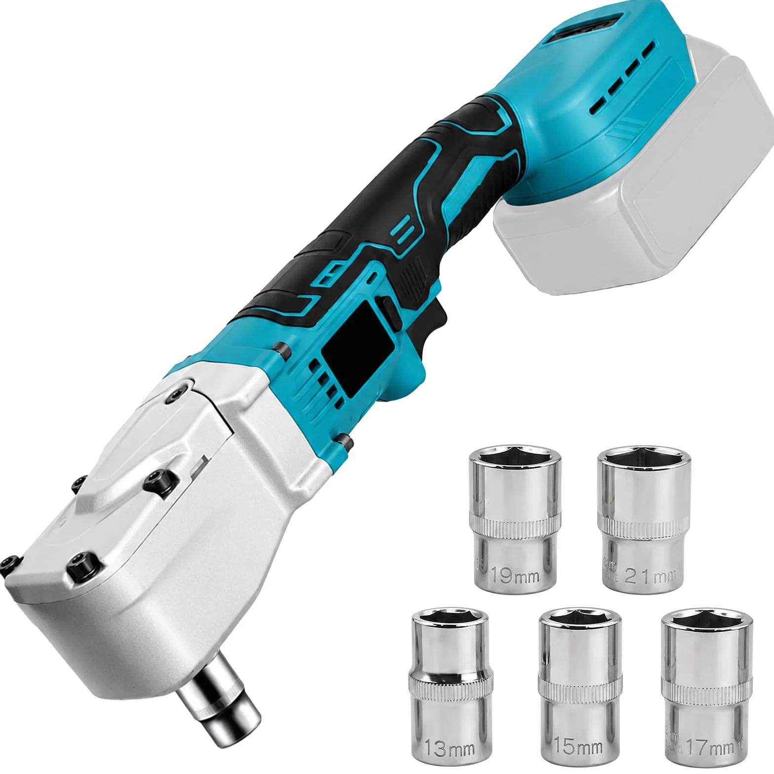 Carraca de 1/2" compatible con batería Makita de 18 V – Llave de carraca de 280 Nm, máx. 1500 rpm, destornillador de carraca inalámbrico con 5 llaves de vaso para reparación de automóviles y