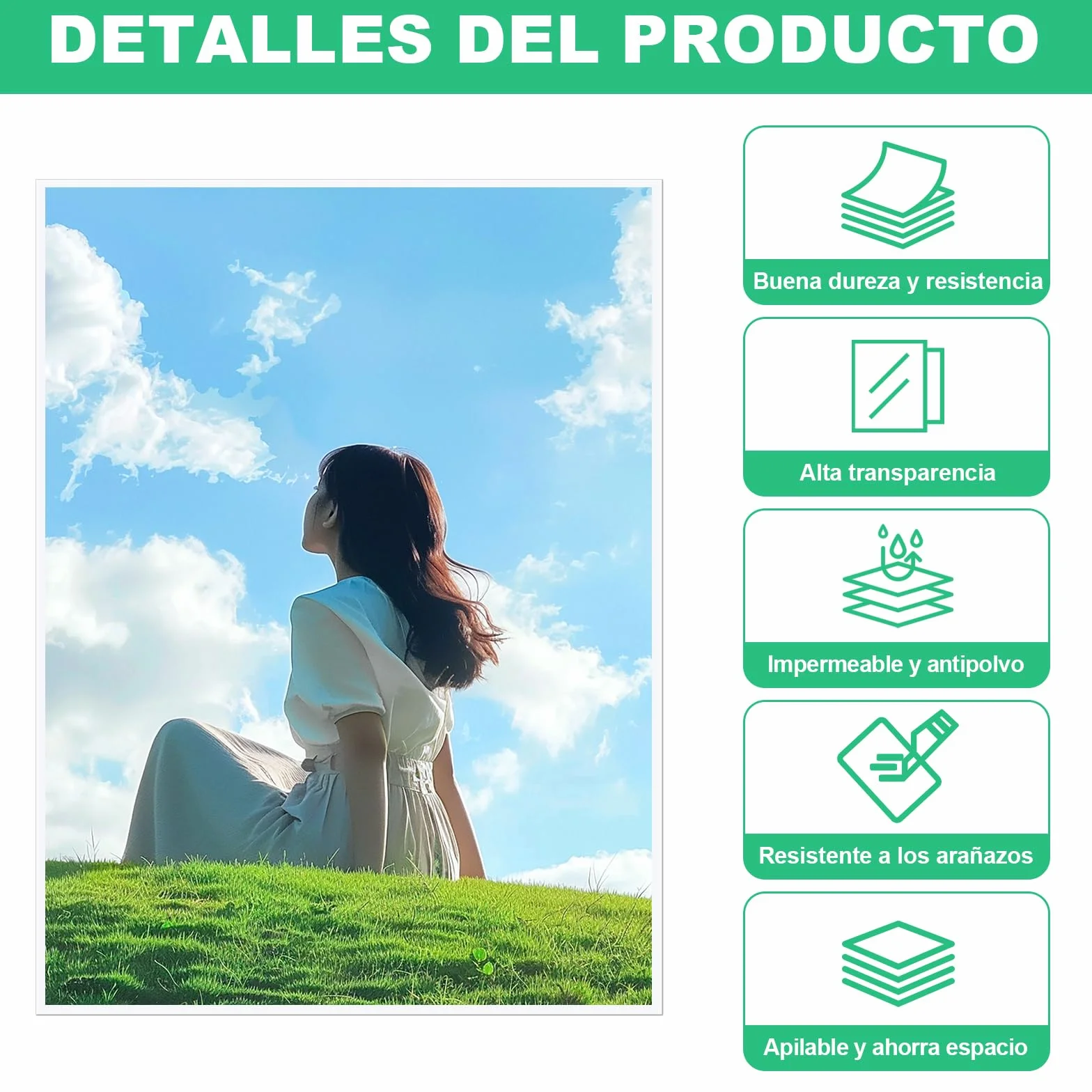 Fundas Transparentes 13 x 18 cm, Láminas Protectoras Plástico Impermeable para Fotos y Tarjetas