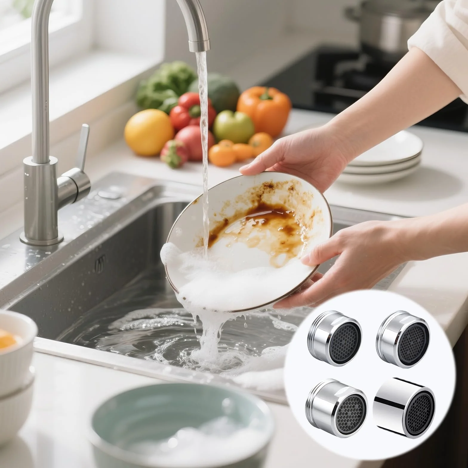 4 Unidades Aireador Grifo Incluye Roscas Externas M18 M20 Y M22 Así Como Roscas Internas M22 Aireador De Grifo Adecuado Para Baños Y Cocinas