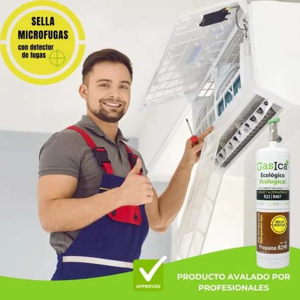 Bilake Gas refrigerante para Aire Acondicionado gasica Gas ecológico Pro V2 propano R290, 400g con Valvula, sustituye Gas R22, R407