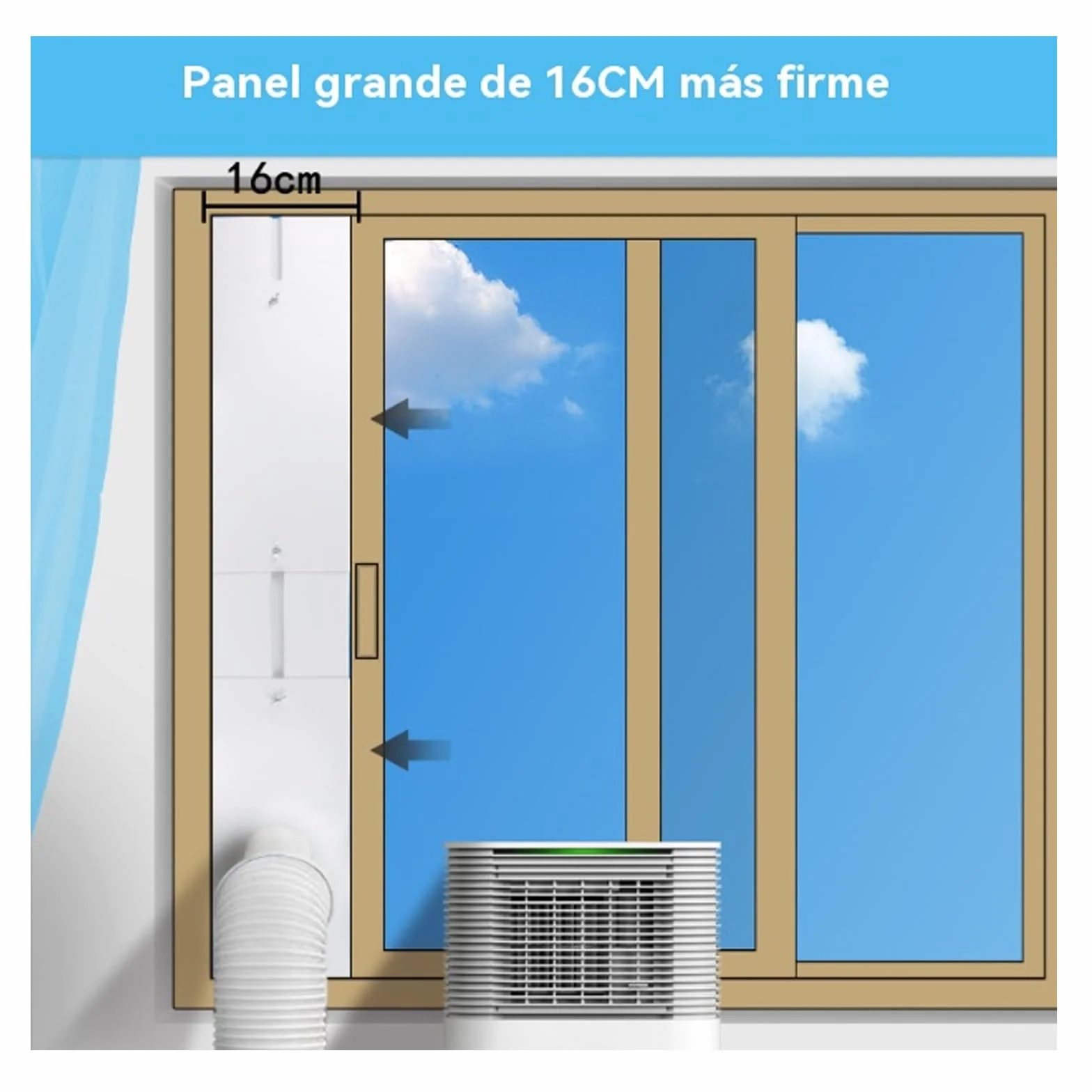 Kit de Ventilación de Ventana para Aire Acondicionado,sello de ventana para aire acondicionado,Portátil de Primera Calidad Optimizado para Paneles de PVC Deflectores de Viento Móviles