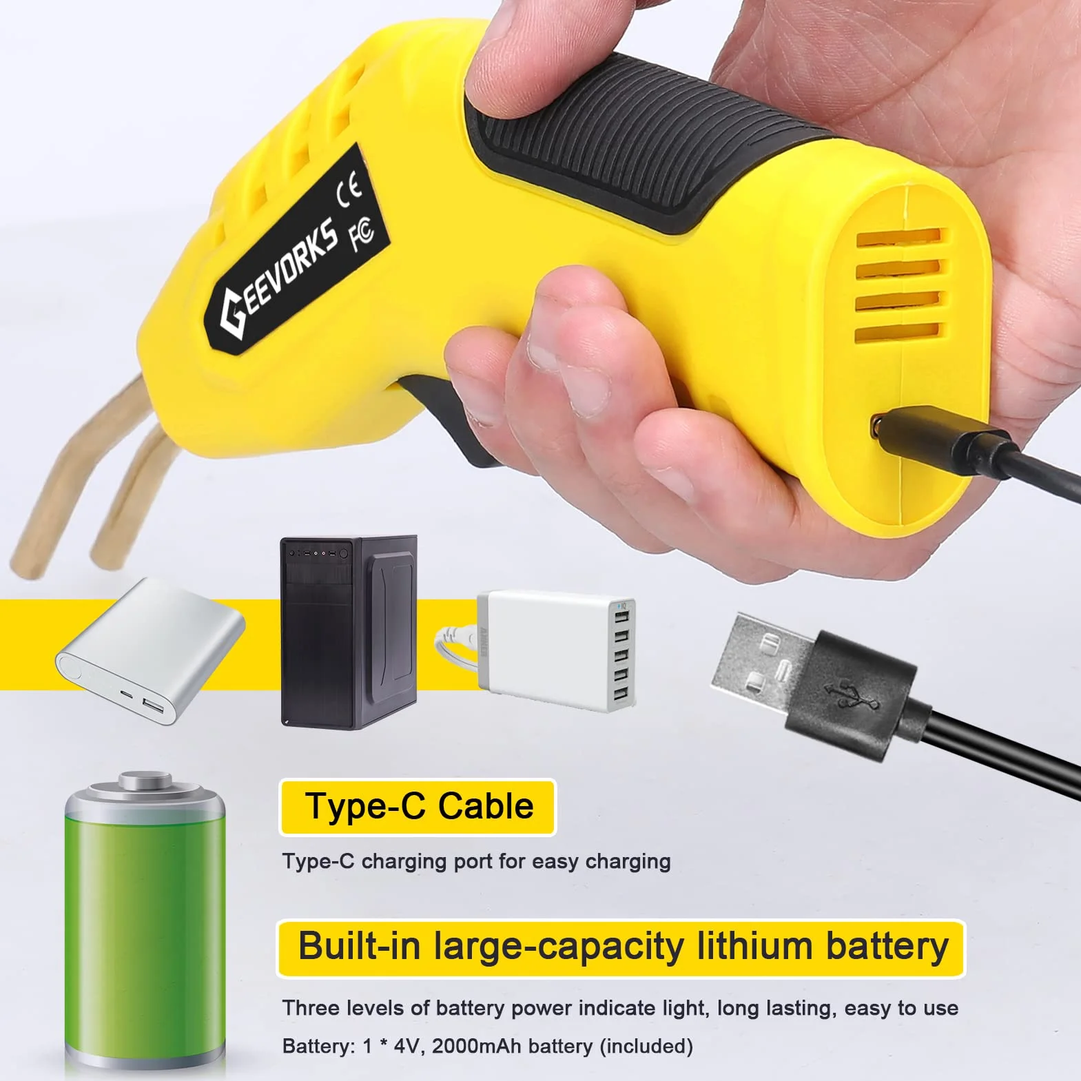 Soldadora Plastico de Batería 30W Grapas Soldadura Plástico Inalámbrico Portátil, Grapadora en Caliente de Corte Térmico, Pistola Soldar Plastico con 4 Cajas de Grapas y Alicate para Coches