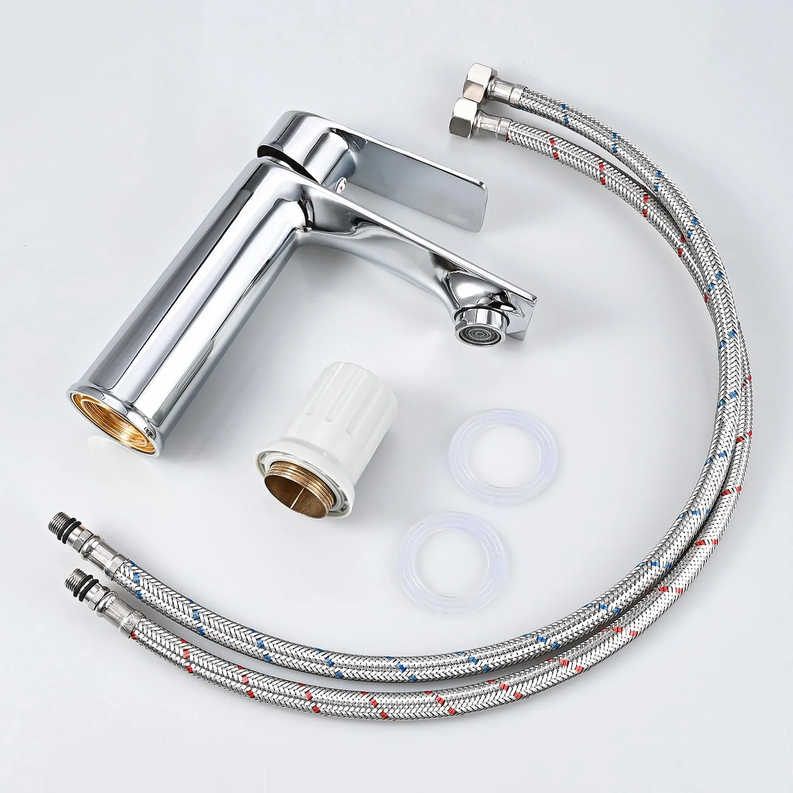 Cieex Grifo Lavabo Cromado Grifo de Baño Grifo Monomando de Lavabo Duradero Fácil Instalación