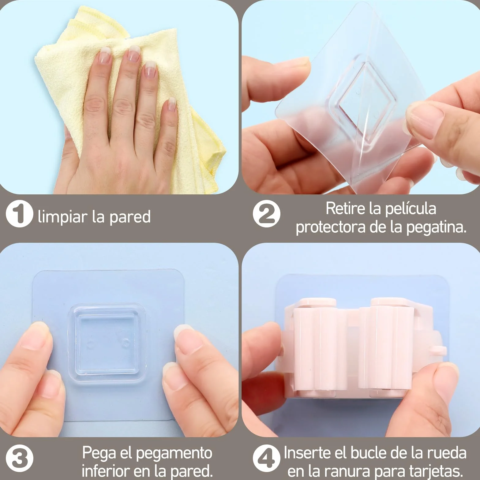 Soporte Escobas Pared XIANGLONGY 10 Piezas Colgador Sin Perforar Adhesivos Ganchos Organizador