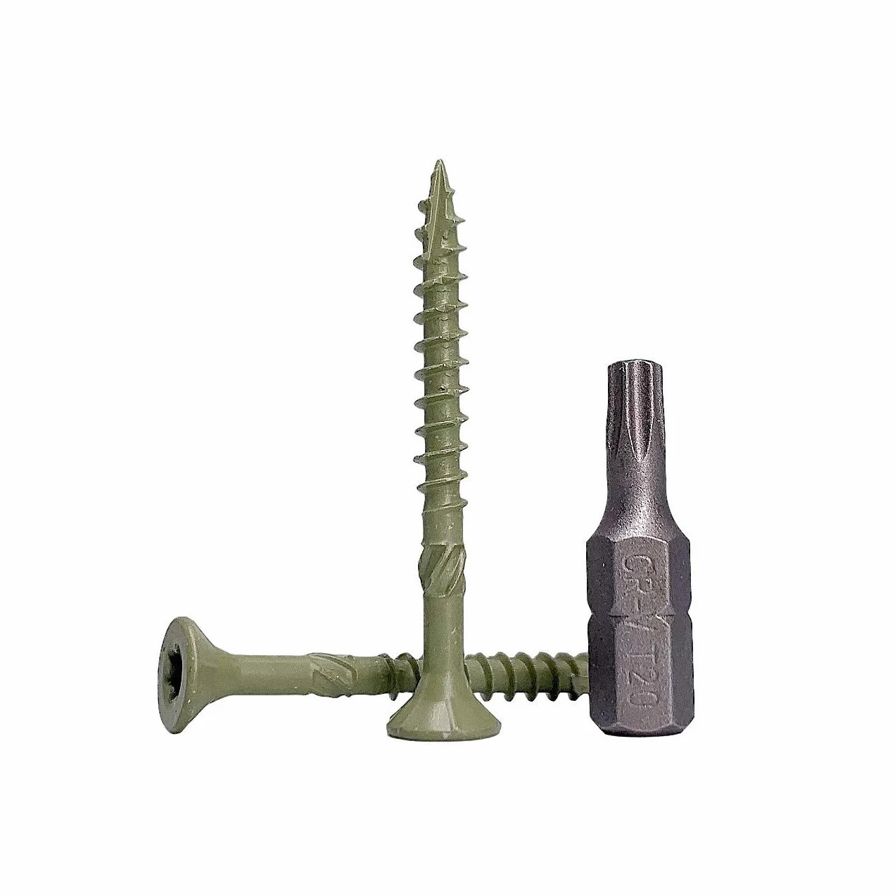 Paquete de 700 piezas con acabado anticorrosión verde de 4 x 40 mm, tornillos para madera, cabeza torx, tipo 17, cabeza avellanada, tornillo exterior (700, 4 x 40 mm)