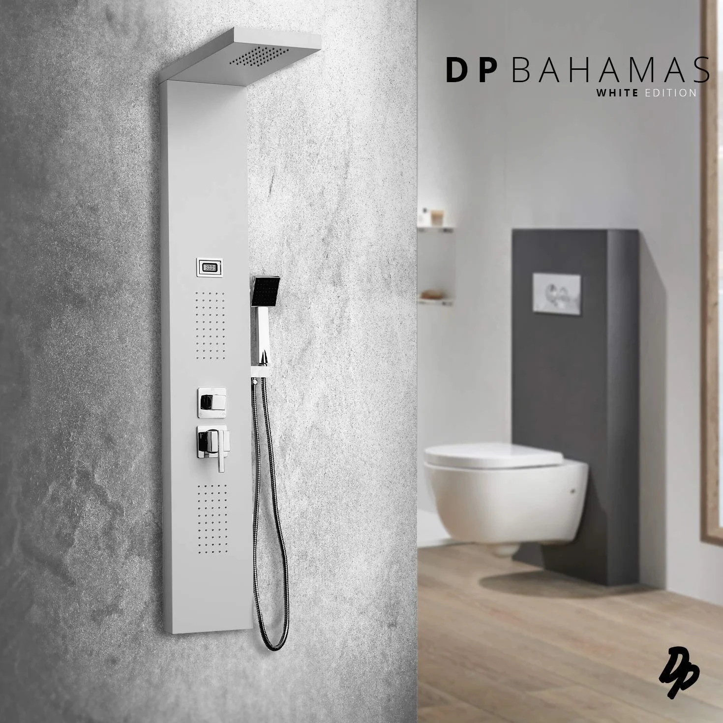 DP Grifería Bahamas - Columna de hidromasaje en aluminio, Blanco