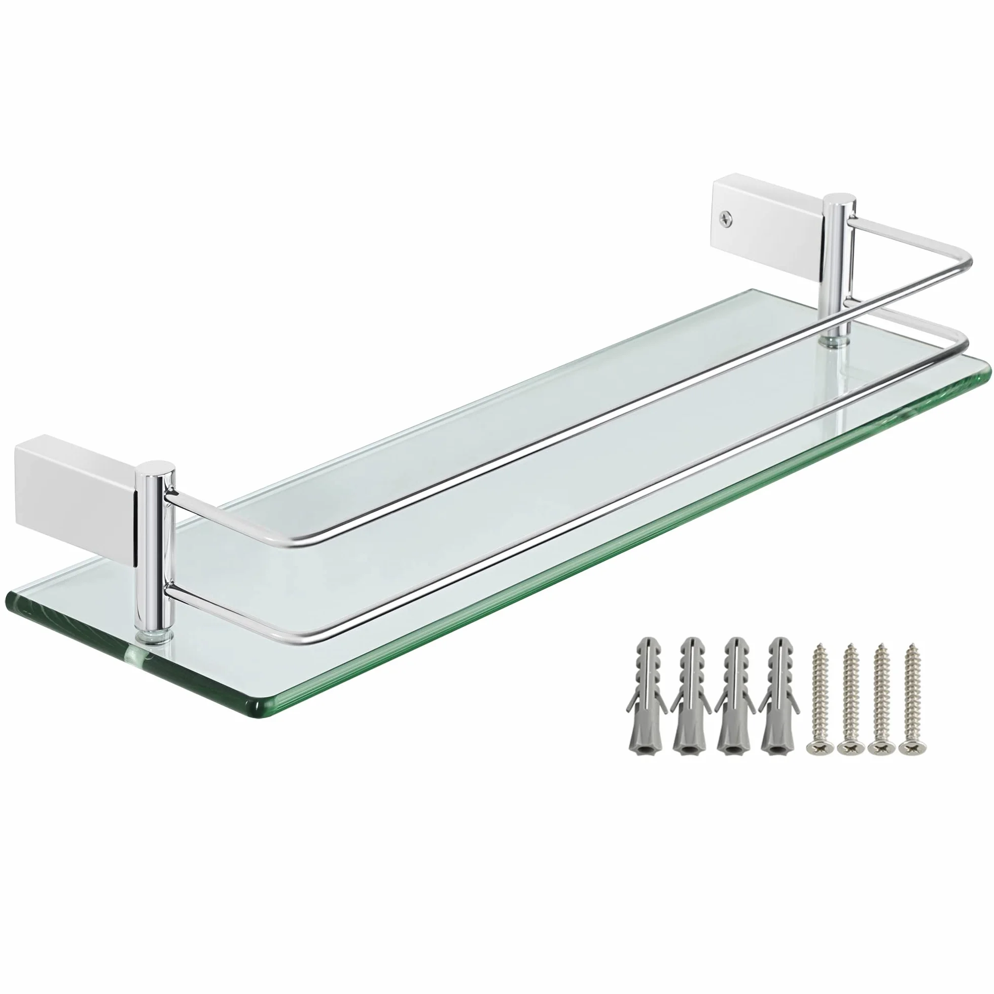 SAYAYO Estanteria Baño Cristal 400mm x 130mm x 66mm Acero Inoxidable
