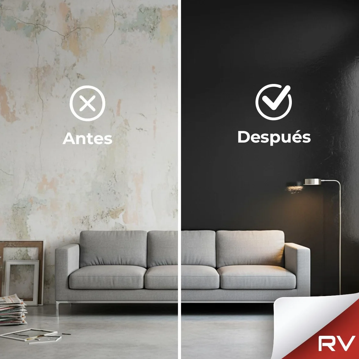 Revestimiento de Vinilo Autoadhesivo Profesional para Pared, Puertas, Muebles, Cocina y Baños – Negro Alto Brillo KST1801 – Sin Obra – Alta Resistencia – Envío desde España - 62 x 300 cm