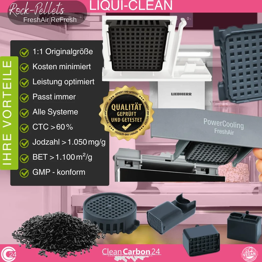 Carbón Activo en pellets Ø1,5 mm, 10 litros, Fabricado con hulla, Clase energética A