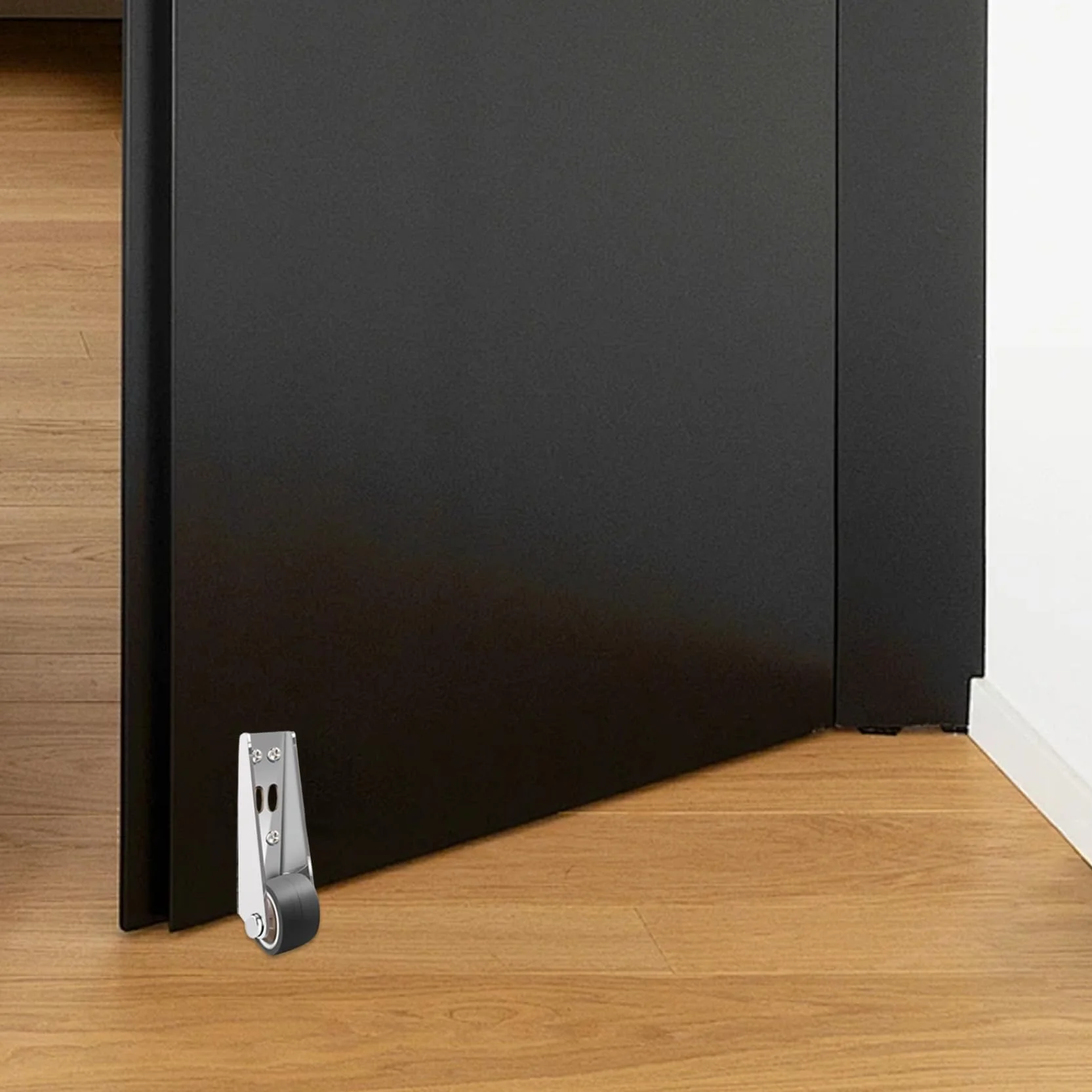 Rueda para puerta de goma termoplástica, soporte inclinado, direccional con tornillos para valla de jardín