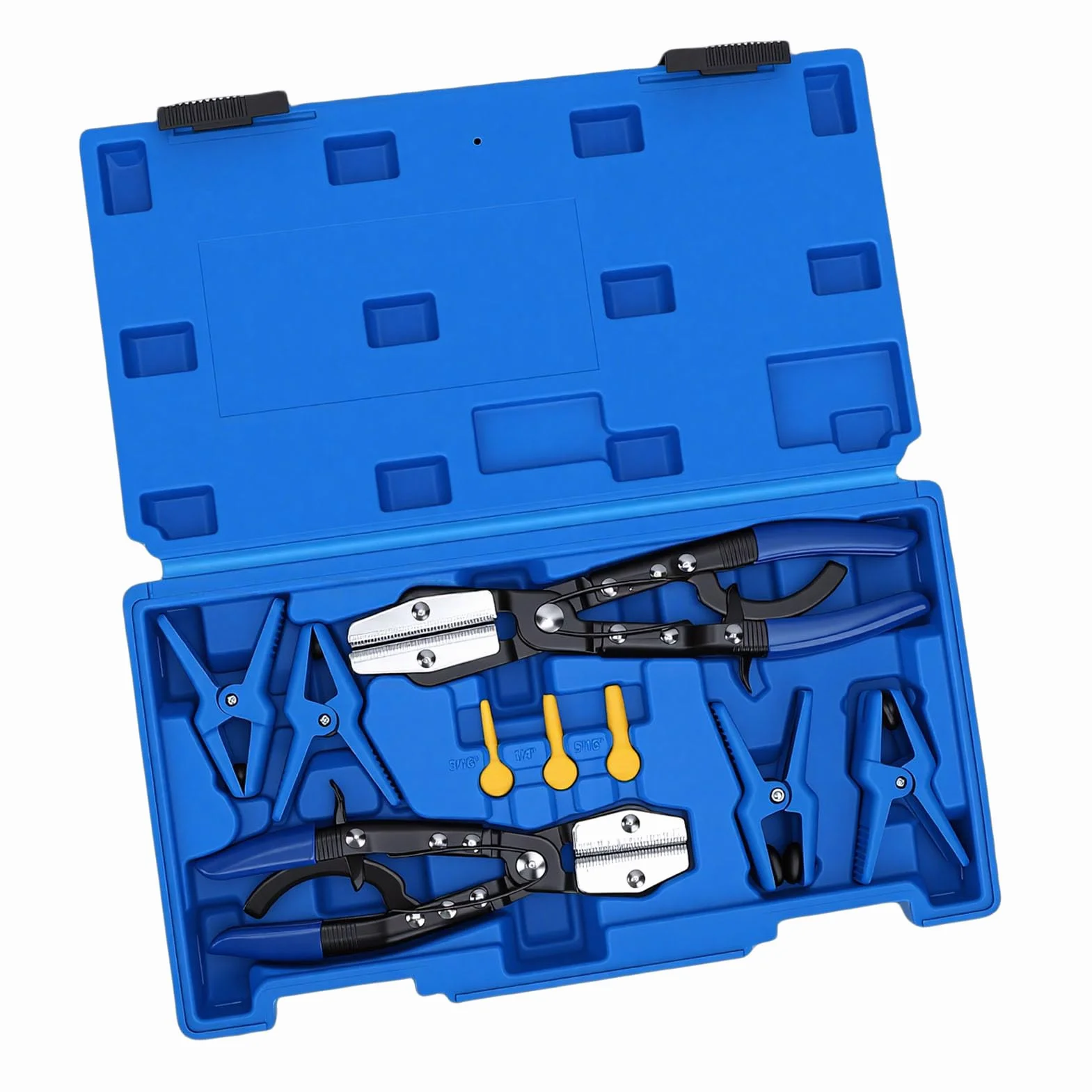 Master Line Stopper Set Versátil 9 Piezas Alicates para Abrazaderas de Línea de y Caja Herramientas Sellado para Mantenimiento Automotriz Caucho Negro Metal