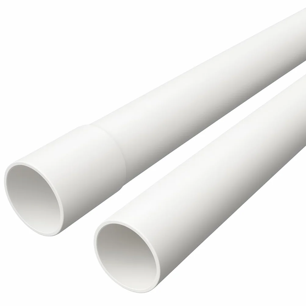 Tubo de cable rígido de PVC de 20 mm (M20) – 20 m de tubo de instalación con manguito, retardante de llama, para montaje en superficie, color blanco