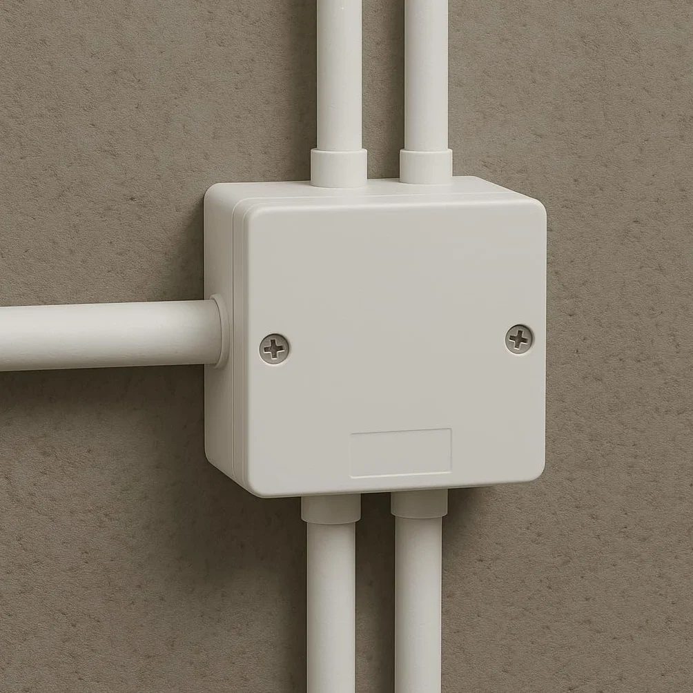 Tubo de cable rígido de PVC de 20 mm (M20) – 20 m de tubo de instalación con manguito, retardante de llama, para montaje en superficie, color blanco