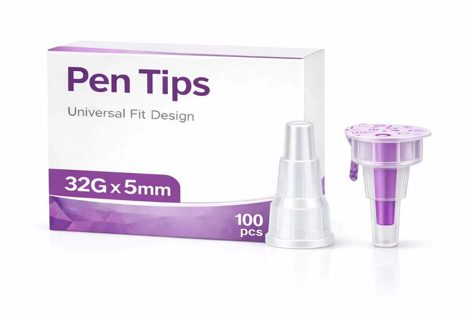 Puntas desechables estériles 32G (0,23 x 5 mm) – 100 unidades, envasadas individualmente, universalmente compatibles, para laboratorio, industria y aplicaciones cosméticas