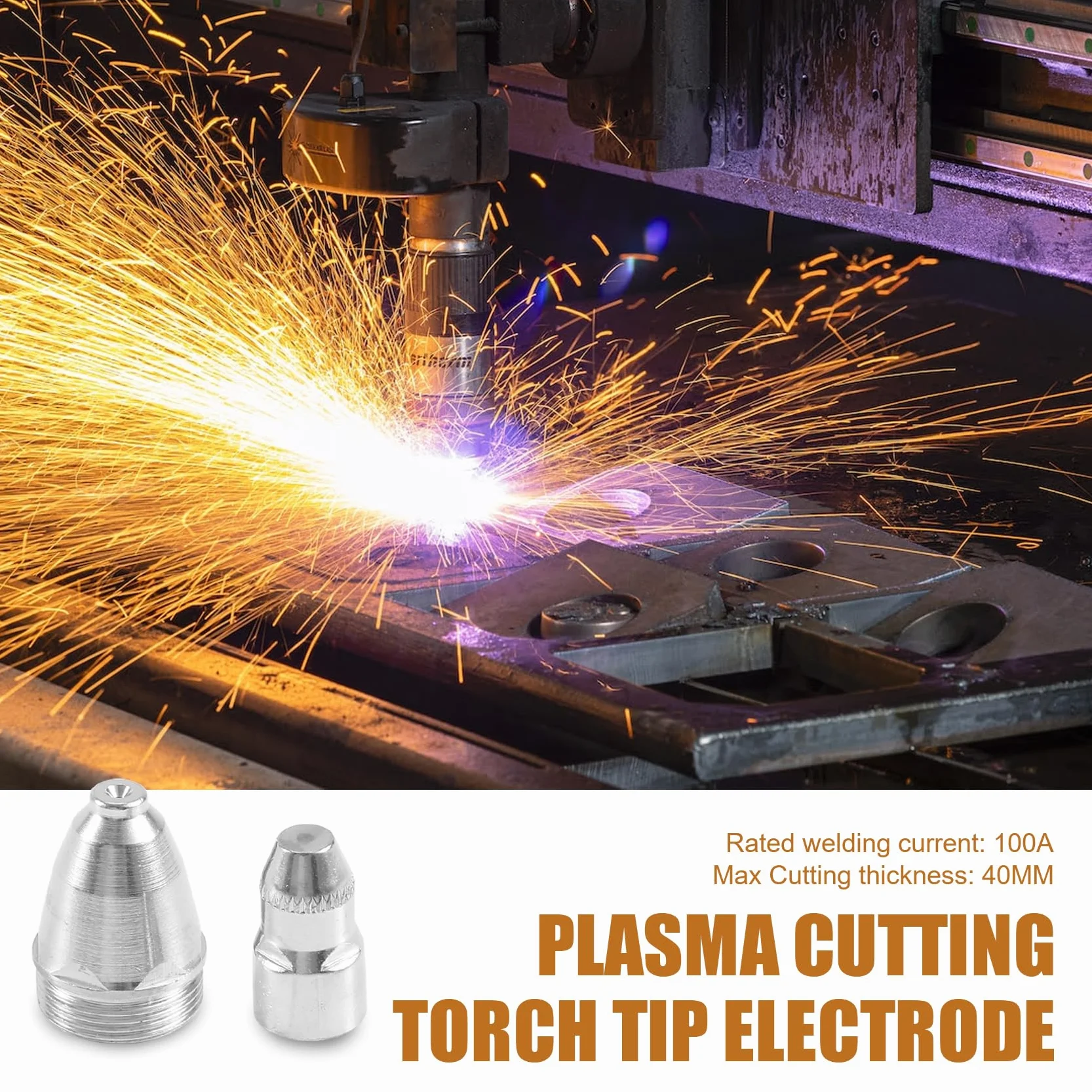 100 unidades P80 Plasma Cortar Material 60A 80A 100A P80 Plasma Punta Boquilla