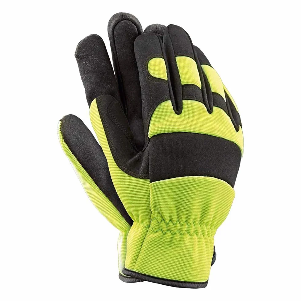 Reis Rmc-Mechanic_Xl - Guantes de protección para mecánicos (12 unidades), color amarillo y negro