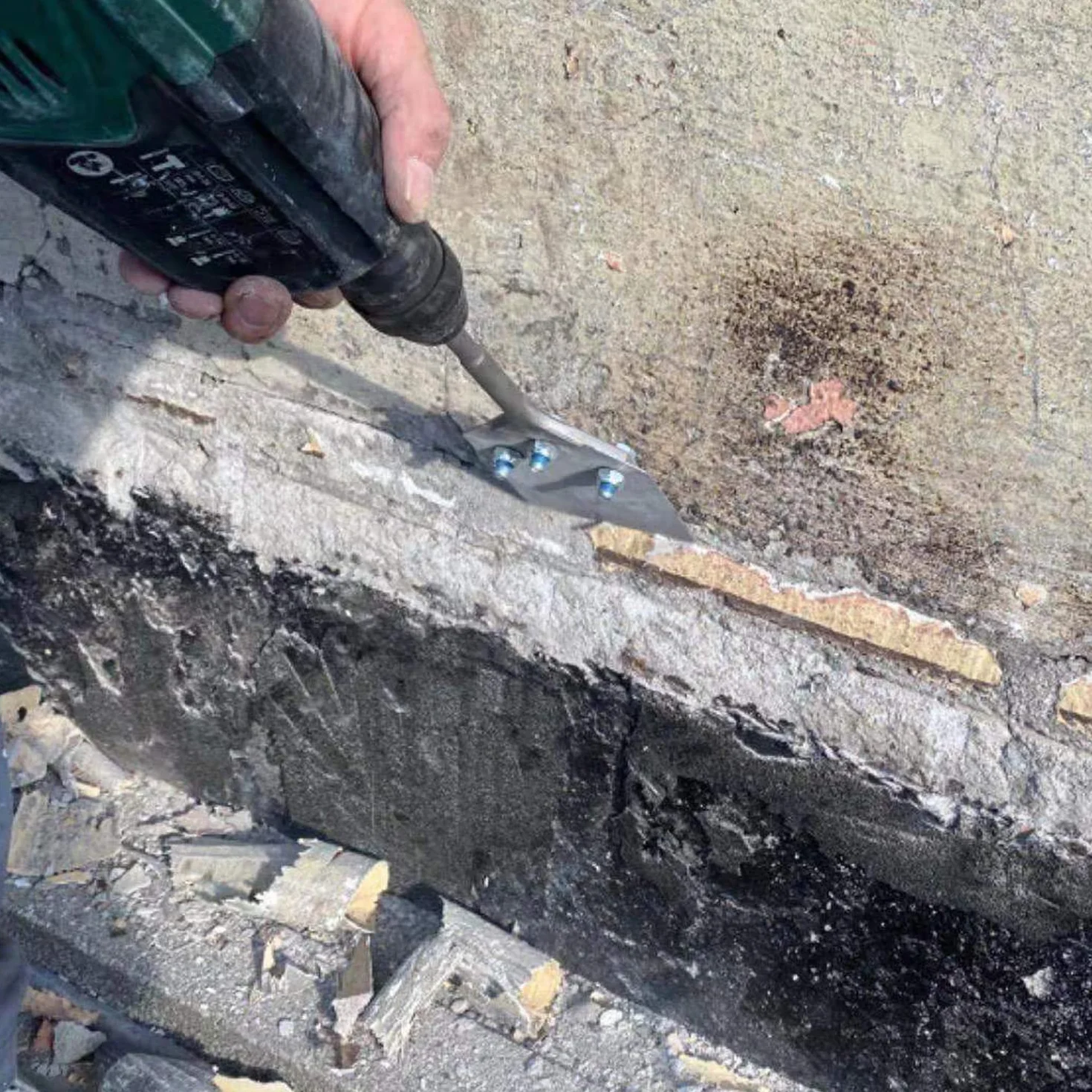 Cincel de espátula SDS-Plus P08, 250 x 100mm, para pegamento, alfombra, color y herramienta de Limpieza de Pisos, Fabricado en acero elástico 65Mn