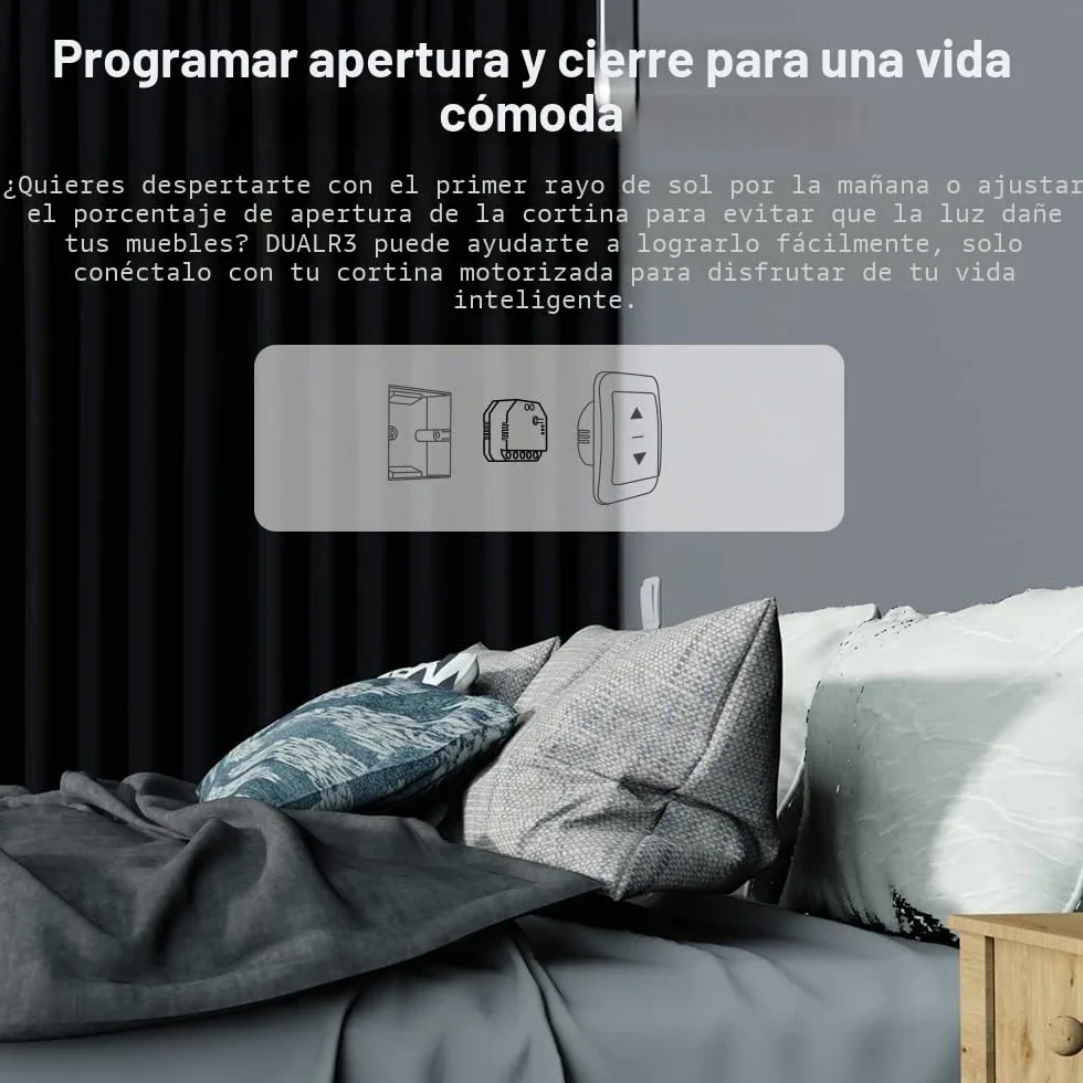 SONOFF Módulo de interruptor de cortina inteligente WiFi de 2 vías con relé dual para cortinas motorizadas, persianas, persianas, funciona con Alexa, no requiere concentrador, DUALR3 Lite