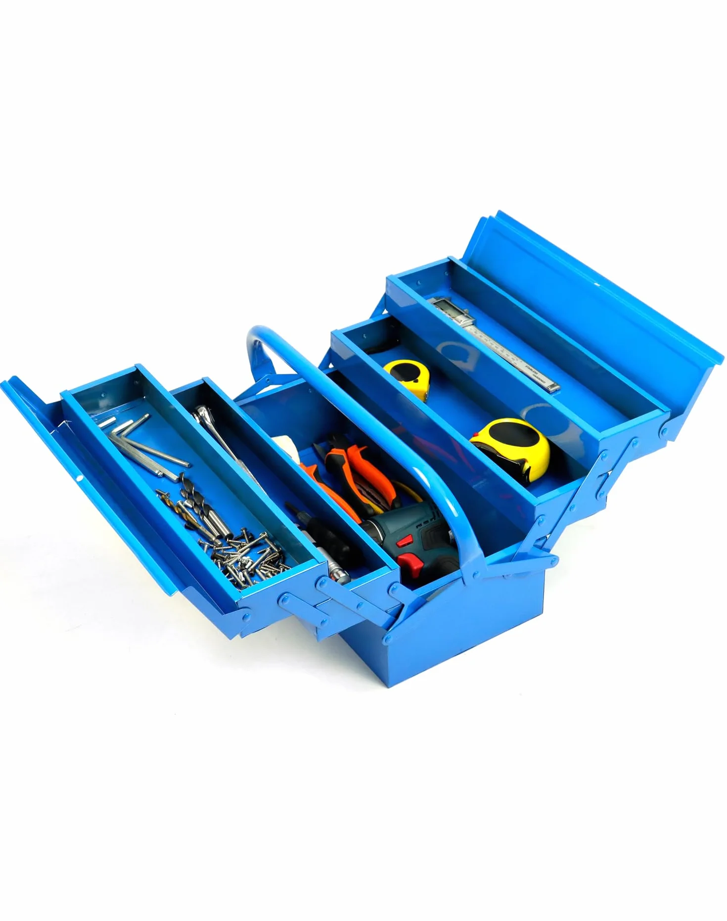 QWORK® Caja de herramientas, caja de herramientas de metal, 400 * 200 * 200mm