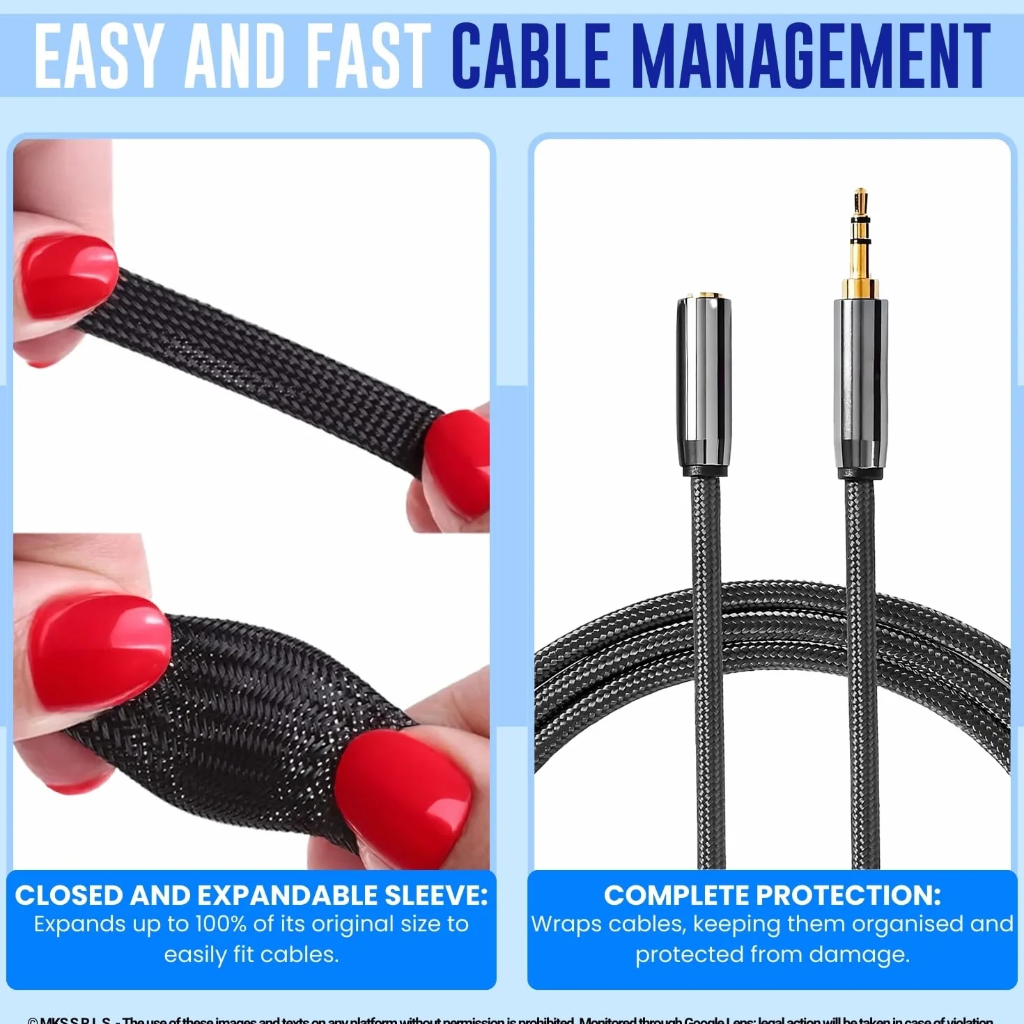 Funda Cables Expandible Ø 4mm L 10m x4 40m Total Gris Kit Recarga 4 Piezas Minibox