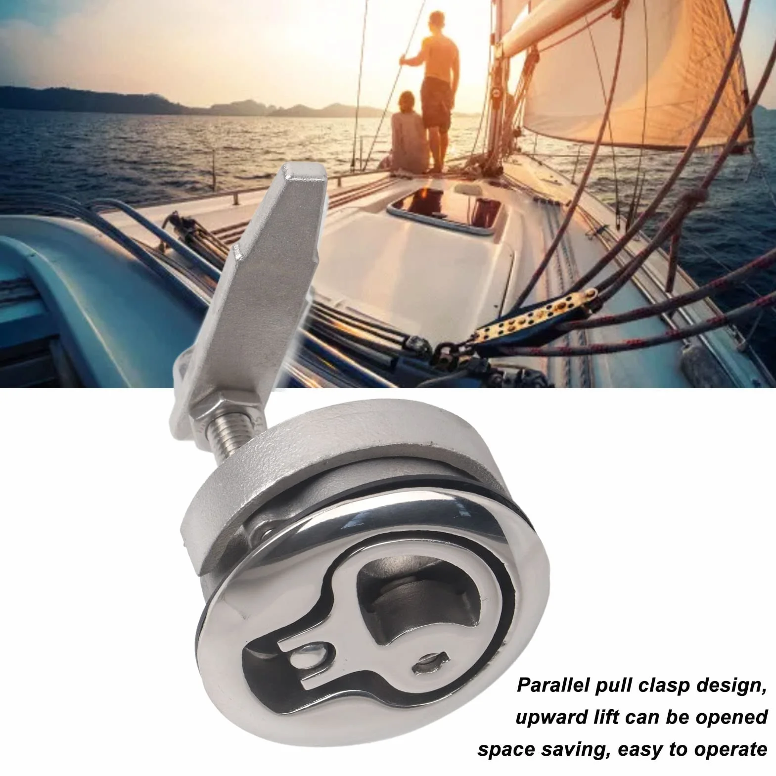Pestillo de leva para barco de acero inoxidable, pestillo de cierre de cubierta marina, diseño de cierre de tracción paralelo con apertura de elevación hacia arriba, hebilla de