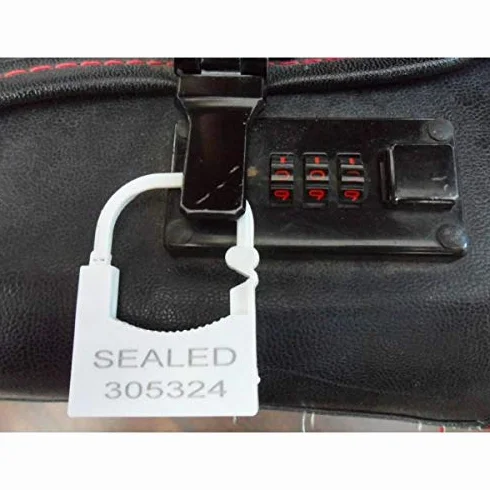 StickersLab – SELLOS DE SEGURIDAD DE CANDADO CON CIERRE DE PLÁSTICO / METAL Y NUMERO SERIAL (PLÁSTICO, 500 sellos)