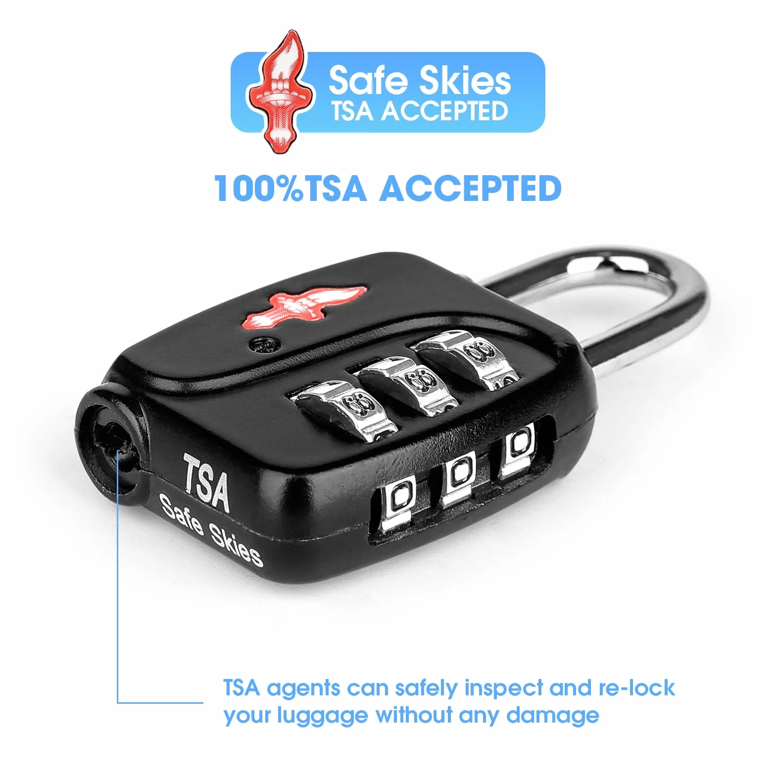 Paquete de 4 candados de combinación aprobados por la TSA