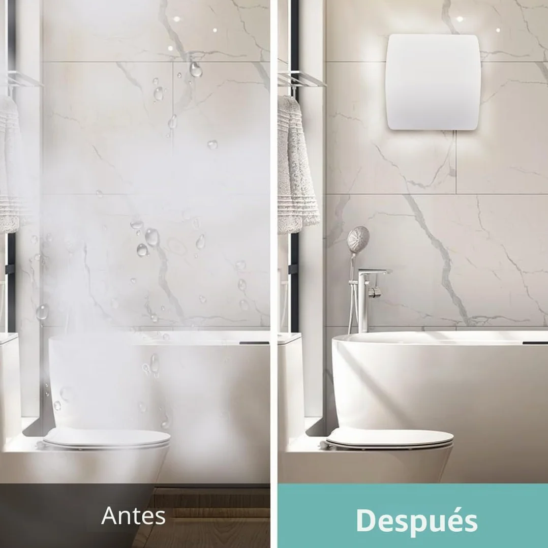 Extractor de Baño Silencioso 34 dB 100mm 95m³/h IPX4