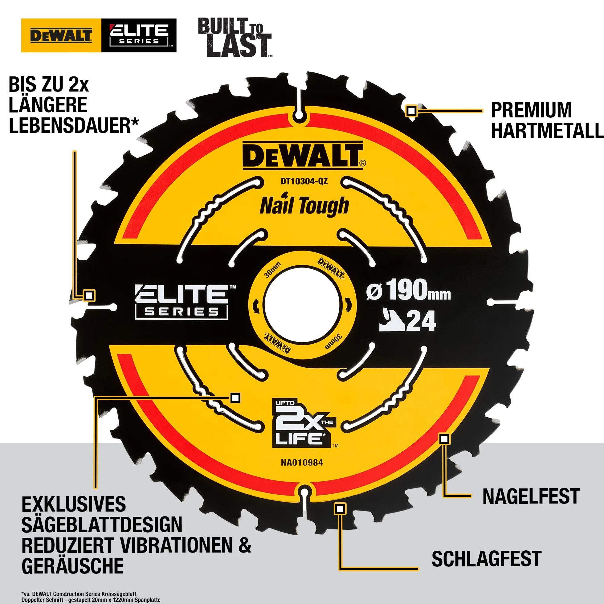 Dewalt DT10304 De Walt Extreme disco para sierra circular, 190 mm