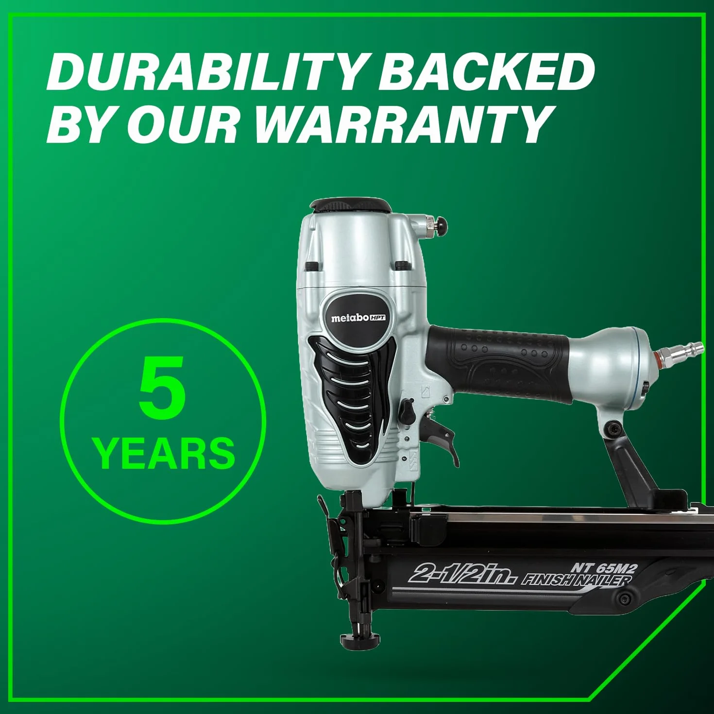 Metabo HPT Kit de clavadora Pro Preferred Finish | Calibre 16 | Acepta clavos de 1 pulgada a 2-1/2 pulgadas | Ideal para moldear, gabinetes y más | NT65M2S