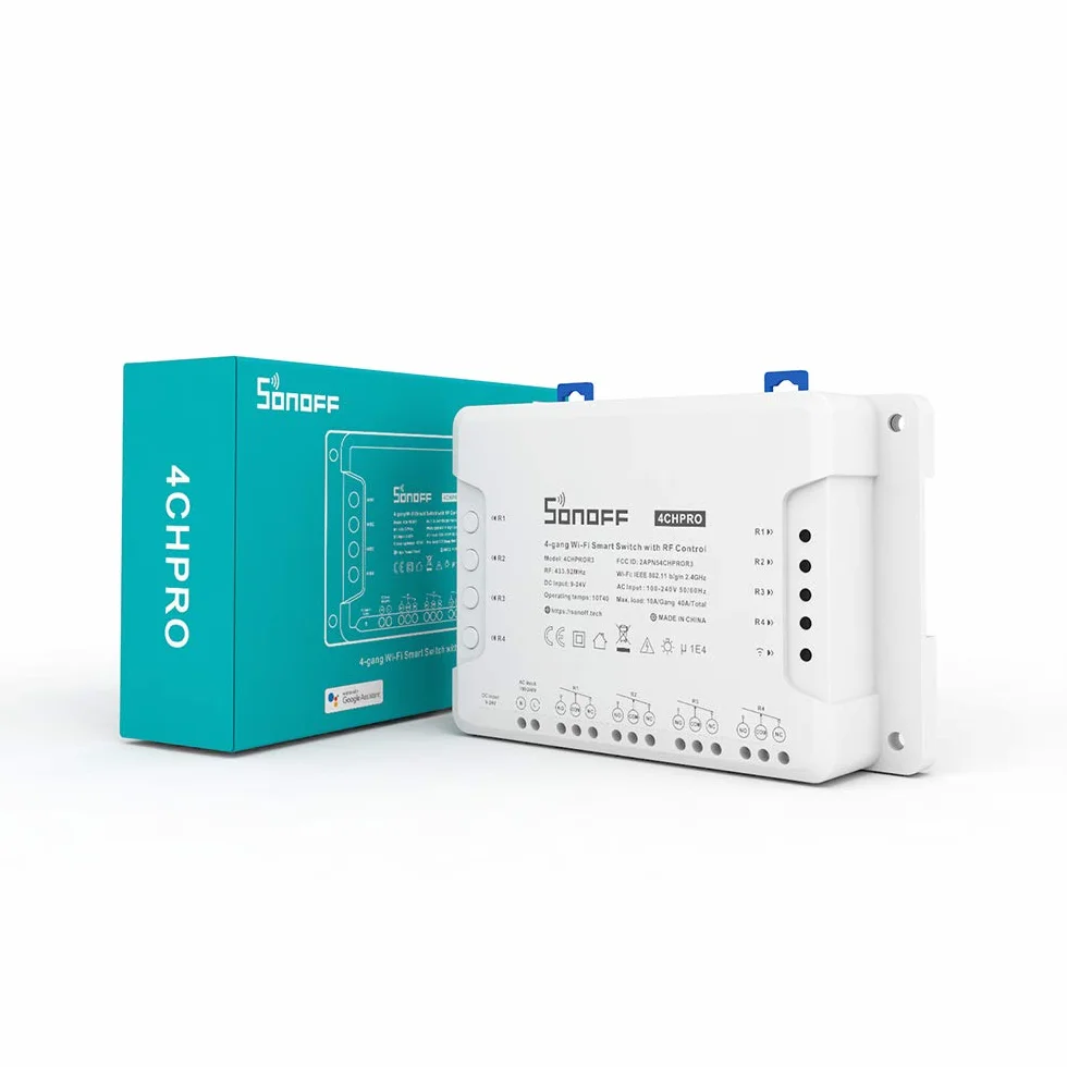 Interruptor conectado WiFi y 433 Mhz de 4 canales - Sonoff