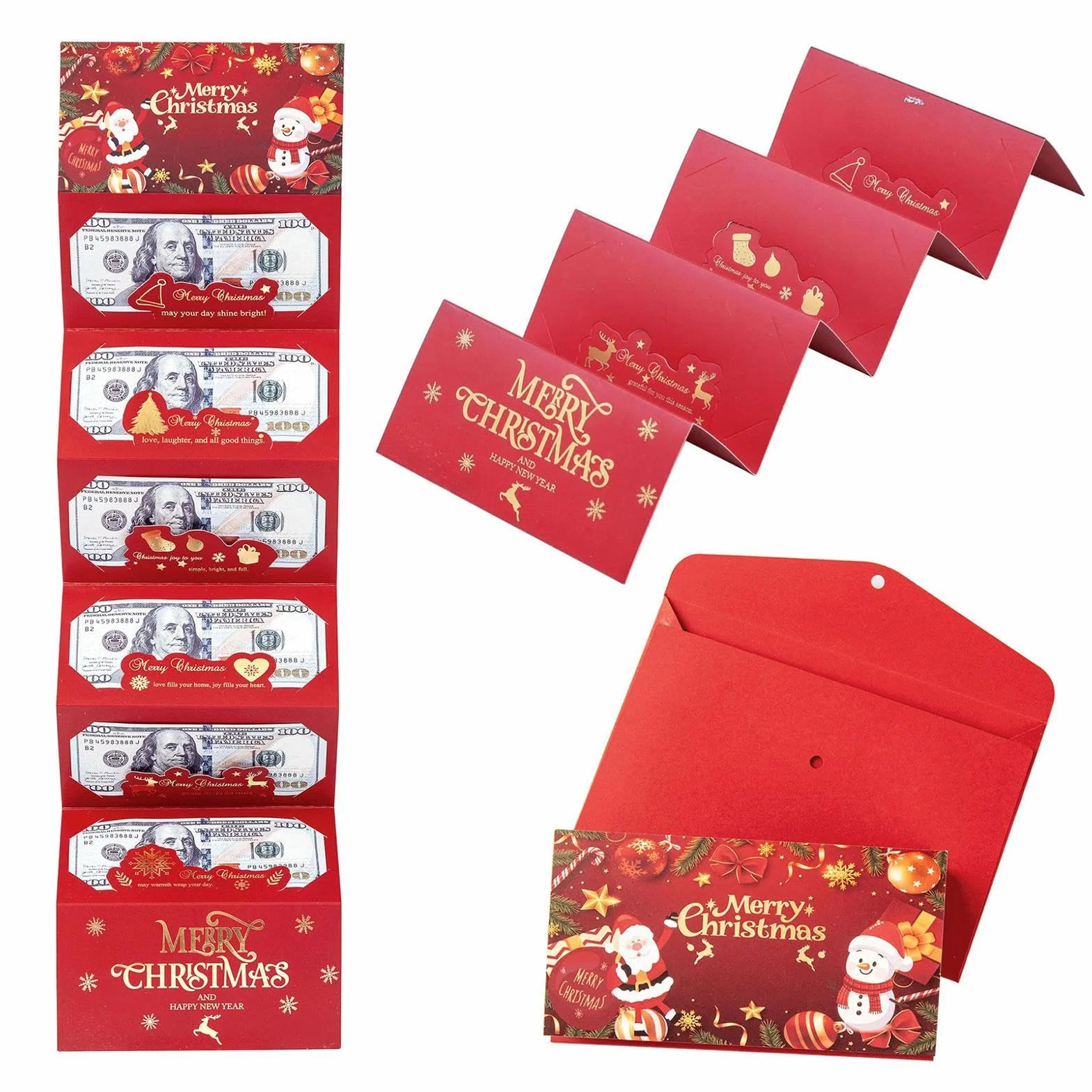 Sobres De Dinero Navideños Tarjetas Regalo Efectivo Decoración Navideña