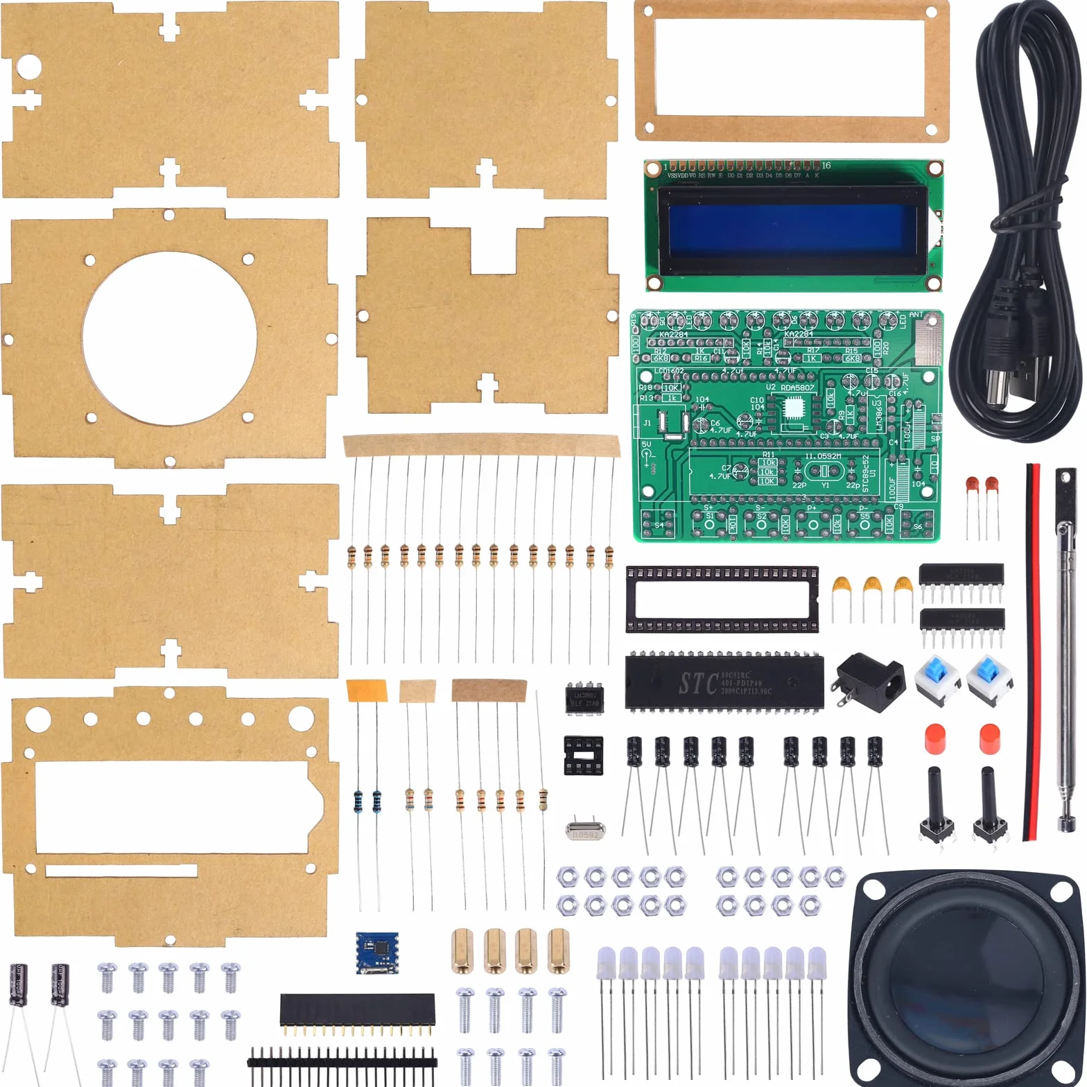 DONGKER Kit de Radio FM Digital Con Pantalla LCD 87-108 MHz, Proyecto de Soldadura, Electrónica, Receptor Inalámbrico Para Aprendizaje y Enseñanza