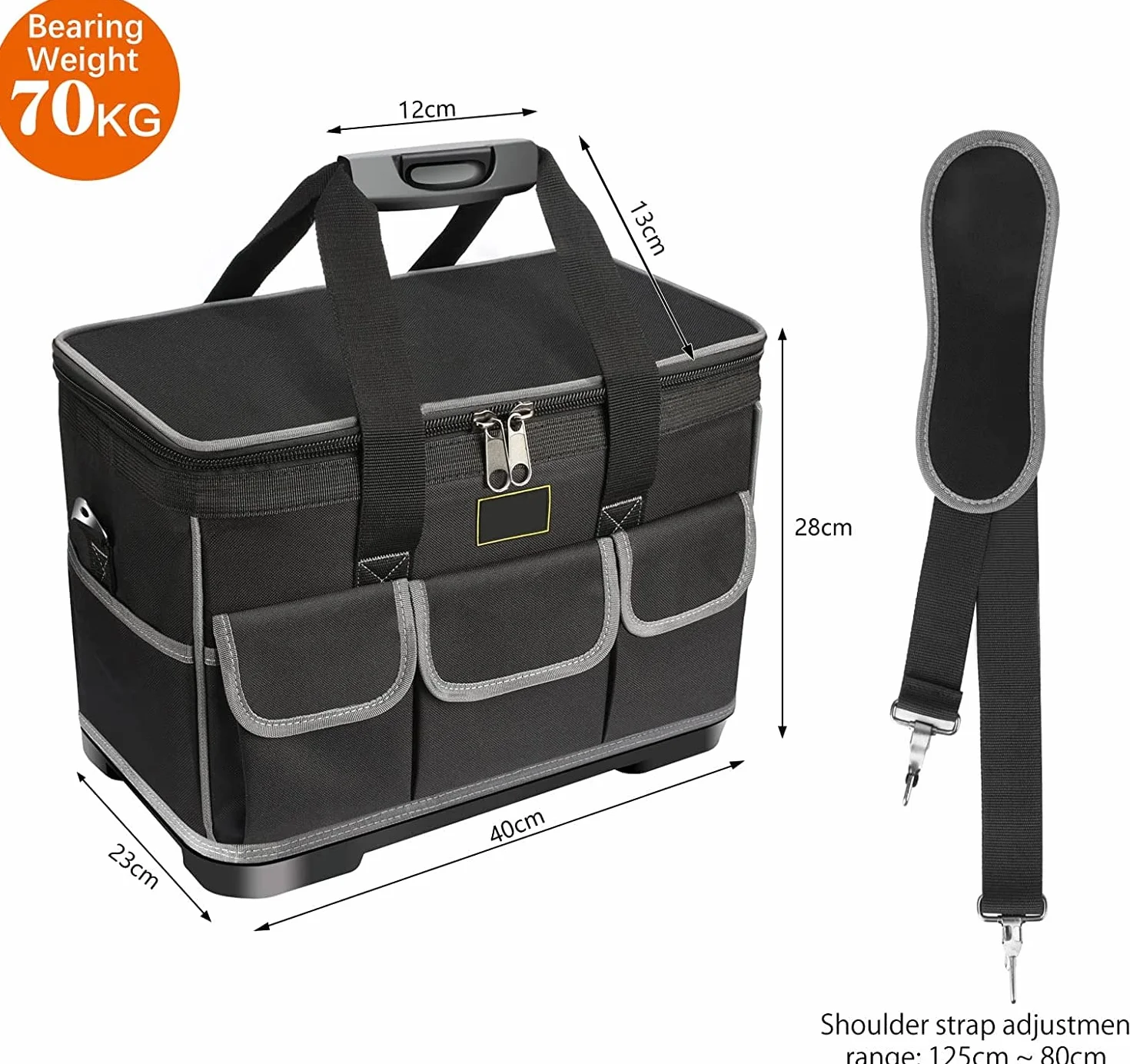 Regalo impermeable y plegable para el día del padre, electricista, grande, negro, con bolsillo interior, incluye correa para el hombro
