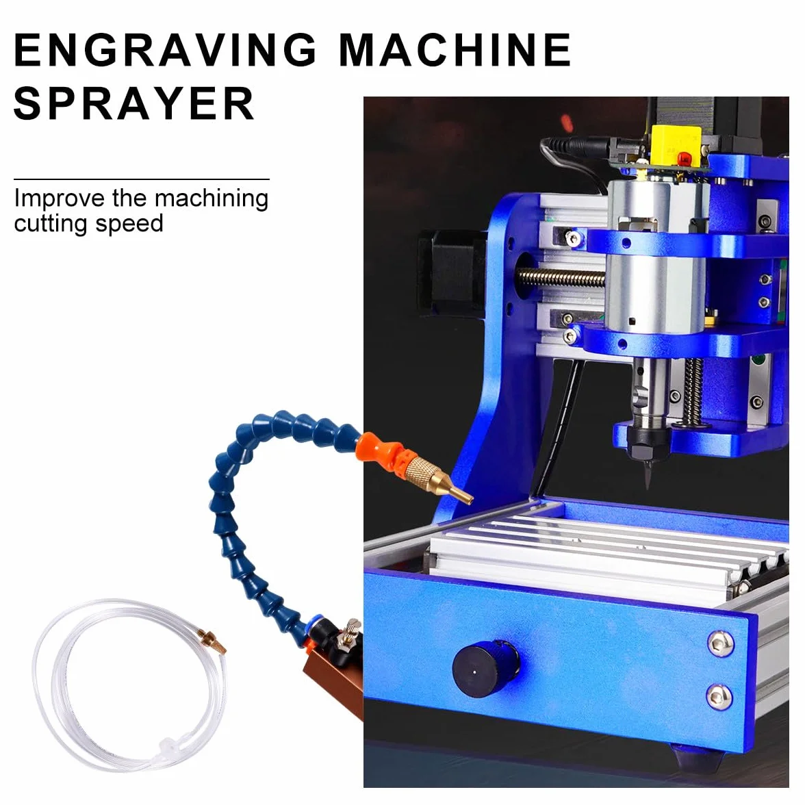 Boquilla de Lubricación para Torno Cnc 8 MM Sistema de Pulverización de Refrigerante de Niebla Ajustable Accesorio para Fresado y Taladrado Compatible Tubería Color Aleatorio