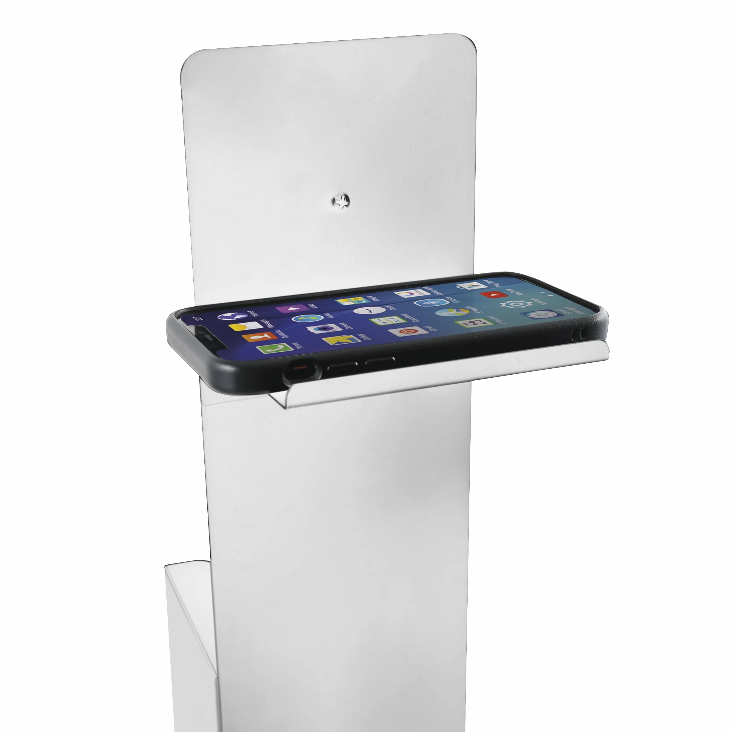 Combinado WC con Soporte para Smartphone Acero y Bambú Yoni Blanco Mate Spirella