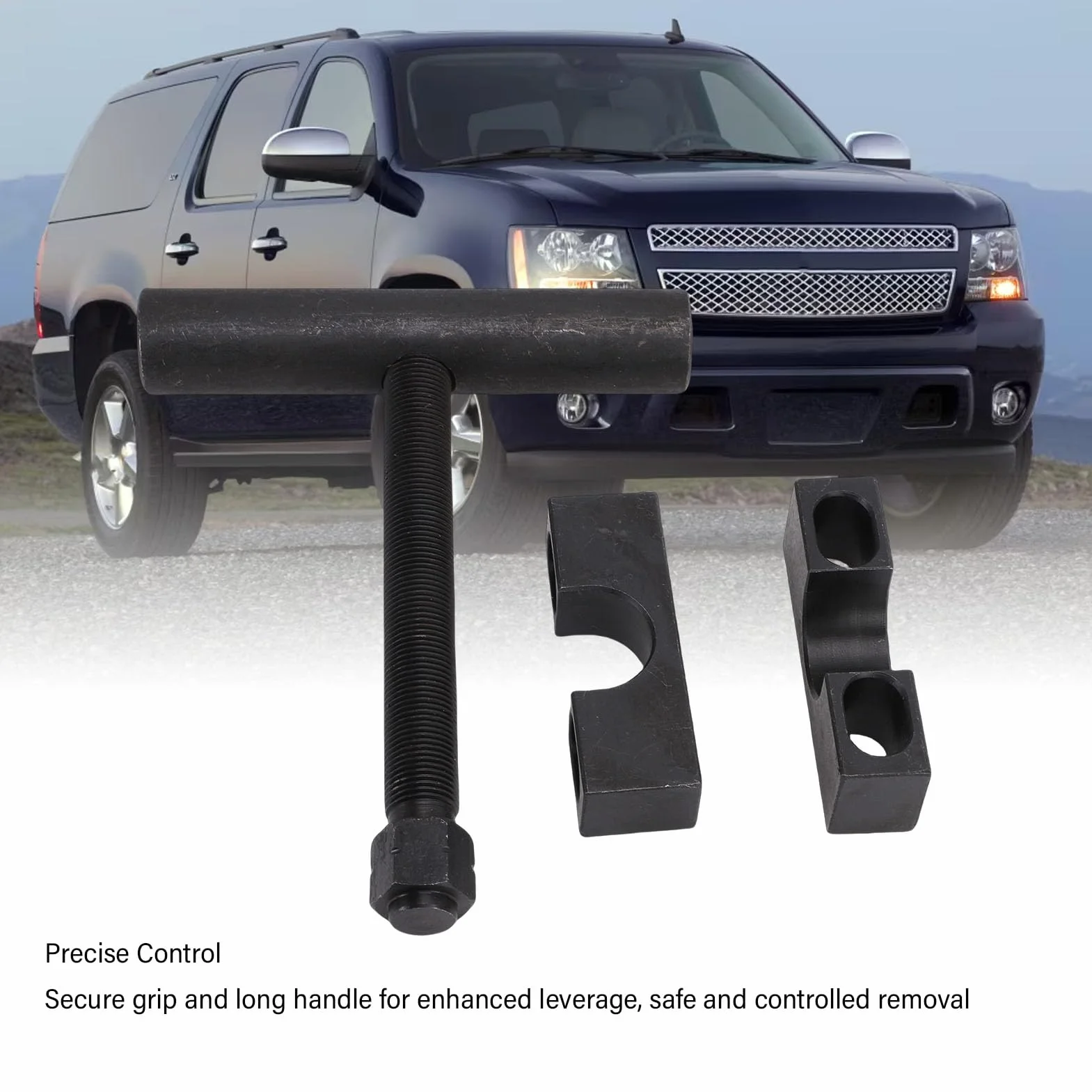 Herramienta Extractora de Yugo de Acero con Largo para Camiones y Coches de Clase 1-2, Color Negro | Construcción de acero, acabado de óxido negro, largo.Para , 1500, 3500.