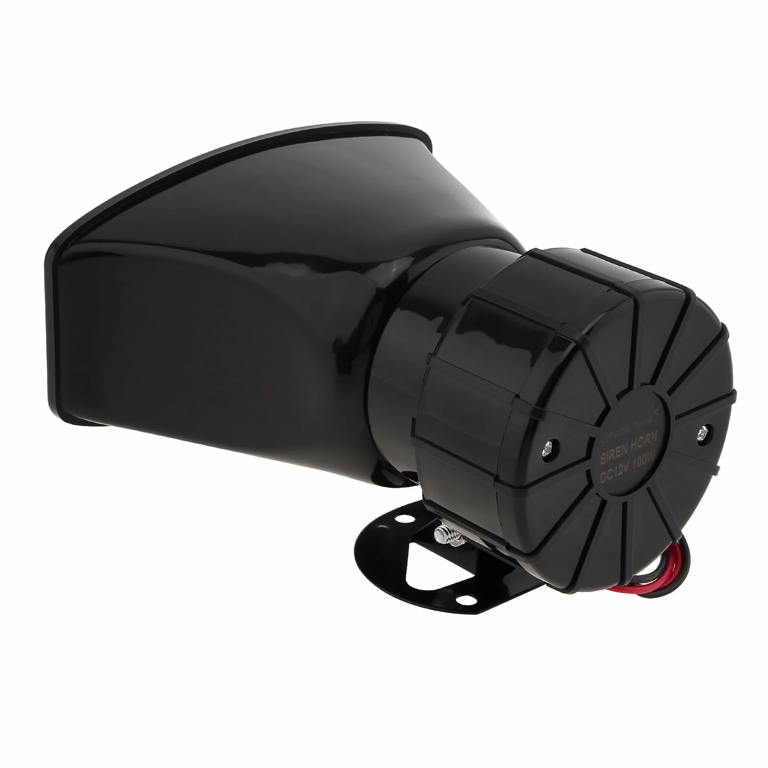 Sirena de coche con 7 sonidos: bocina, alarma tipo incendio, ambulancia, circulación, policía, con mando a distancia negro, 12 V 100 W (2 x mando a distancia)