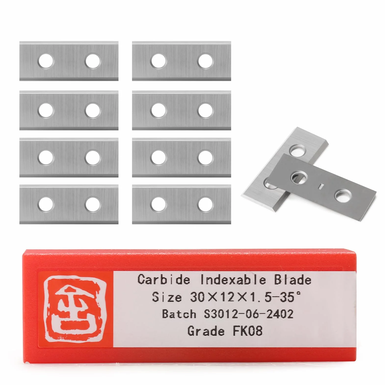 Cuchillas reversibles intercambiables de metal duro, 1,5 mm de grosor, 2 cantos de corte, 10 cuchillas de repuesto de 30 x 12 x 1,5 mm, para plaquitas reversibles (cuchilla reversible)
