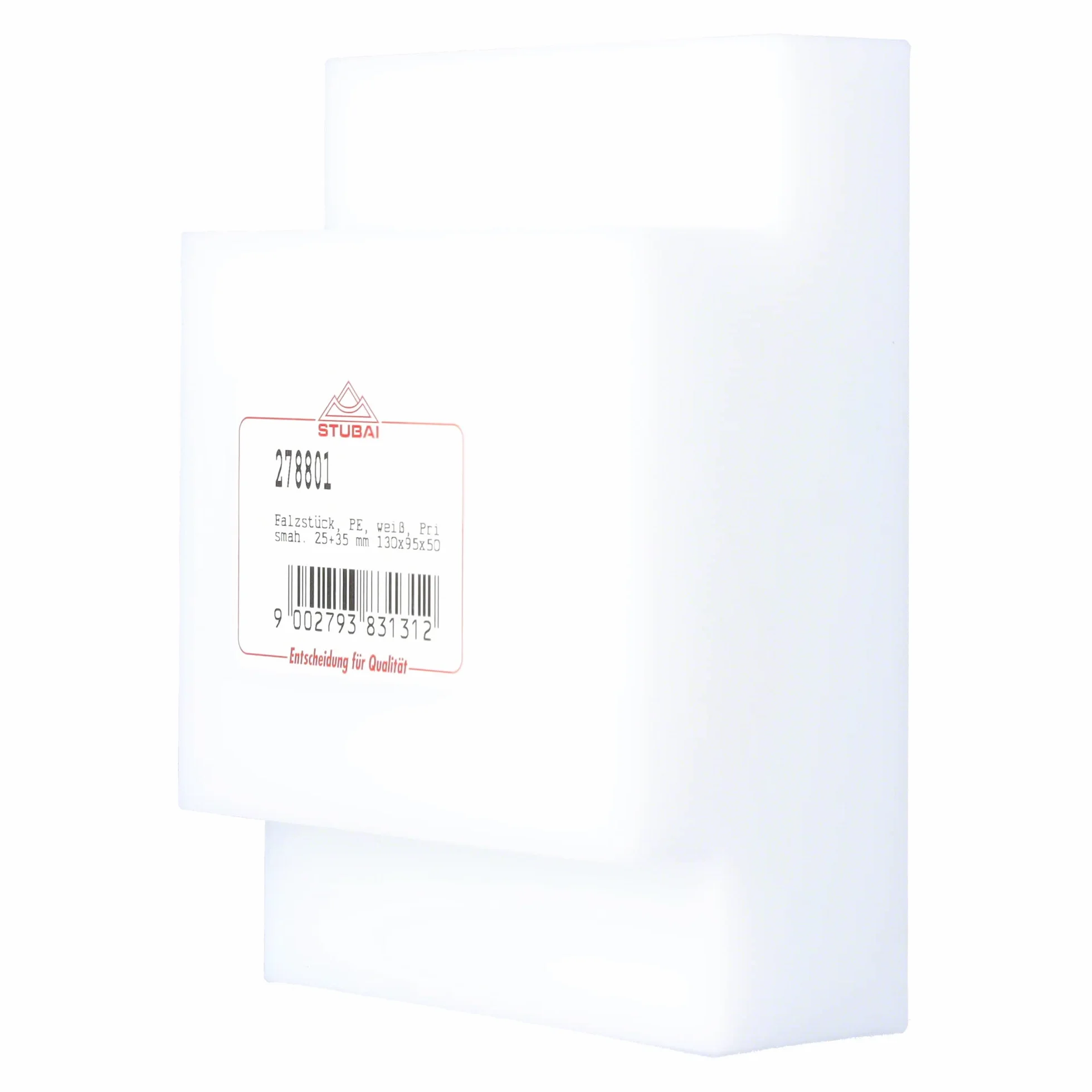 Stubai 278801 - Pieza plegable, PE (25 mm, 35 mm, 130 x 95 x 50 mm) color blanco
