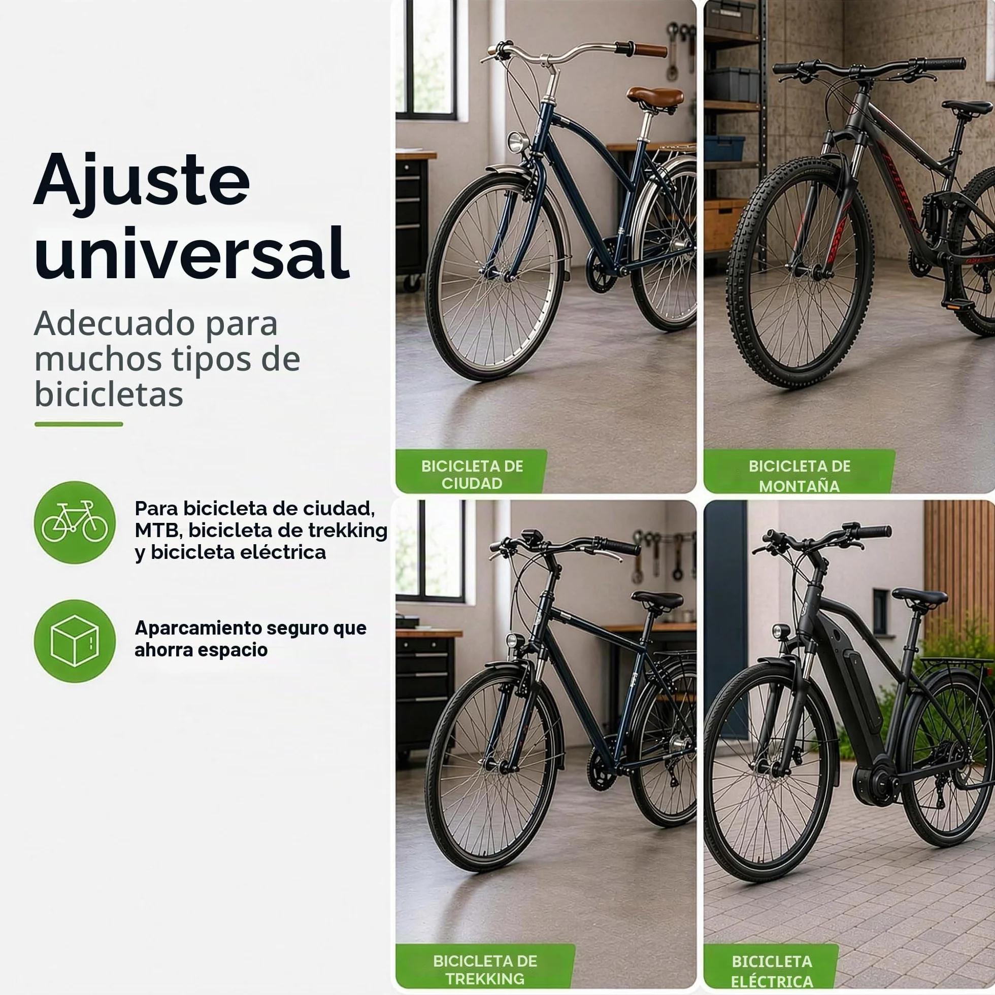 WilTec Bicicletas Aparcamiento bicis Aparcabicis Metal Exterior Suelo