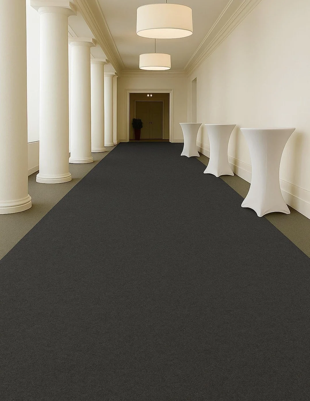 Jardin202 - Alfombra para Eventos Moqueta Ferial | 2m Ancho 2 Metros (Ancho) x 15 Metros (Largo) (05 - Gris Oscuro)