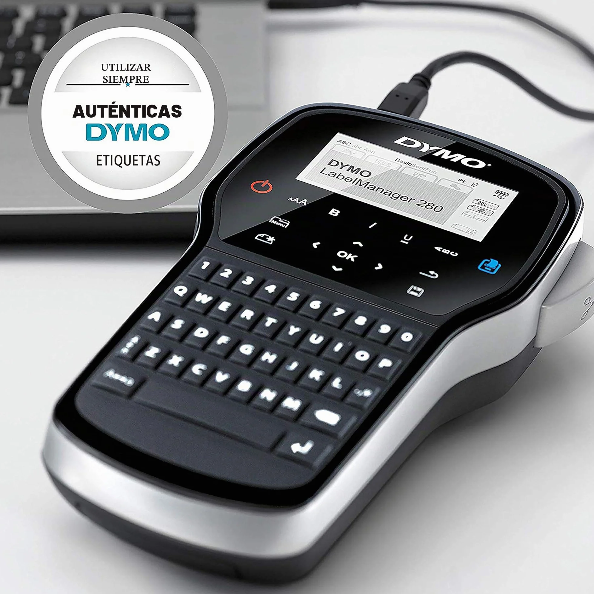 DYMO LabelManager 280 Kit de etiquetadora portátil recargable con teclado QWERTY y 2 rollos D1